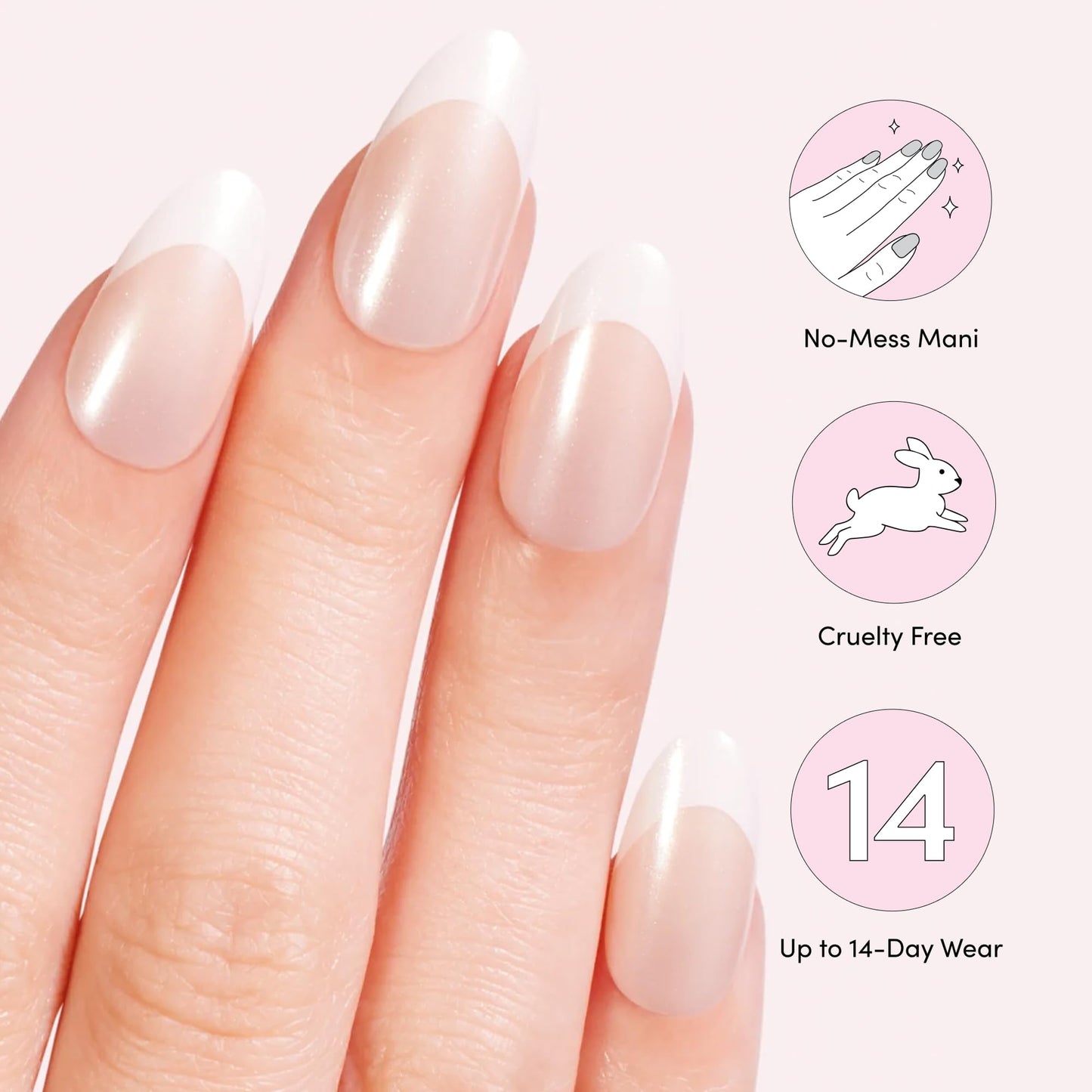 Dashing Diva Nailbliss Glazed Donut Gel Manicure Bundle - Rosewater Glaze & French Glaze - Salon Quality, Easy to Apply and Chip Resistant - Contains 2 Sets of 30 Medium Length, Almond Shaped
