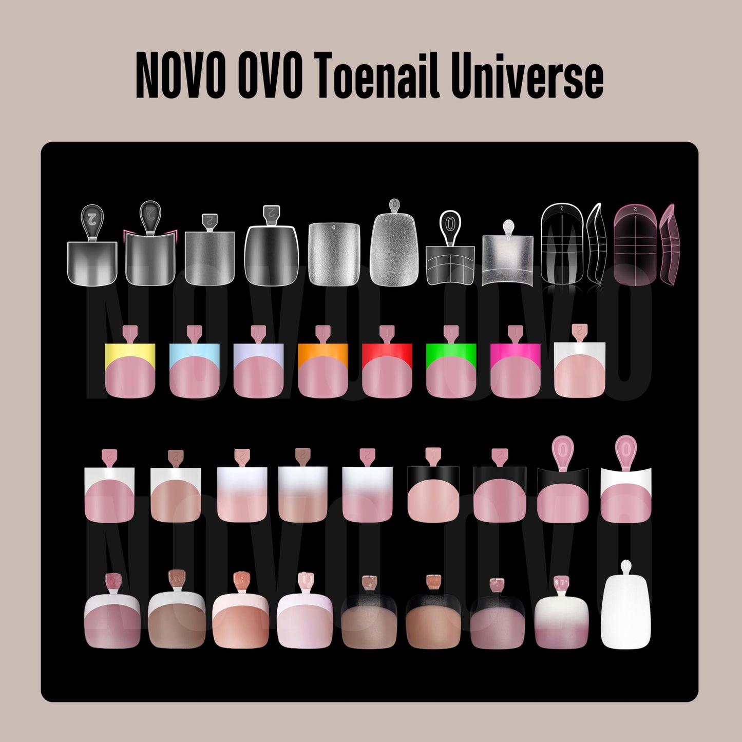 NOVO OVO Sharp Square Toe Nail Tips Press on Full cover, Soft Gel False Toenail Extension Kit, Clear Double Matte Long/Medium Wide Fake Toenails for Salon DIY Acrylic Pedicure x 15 Sizes 360 Pcs