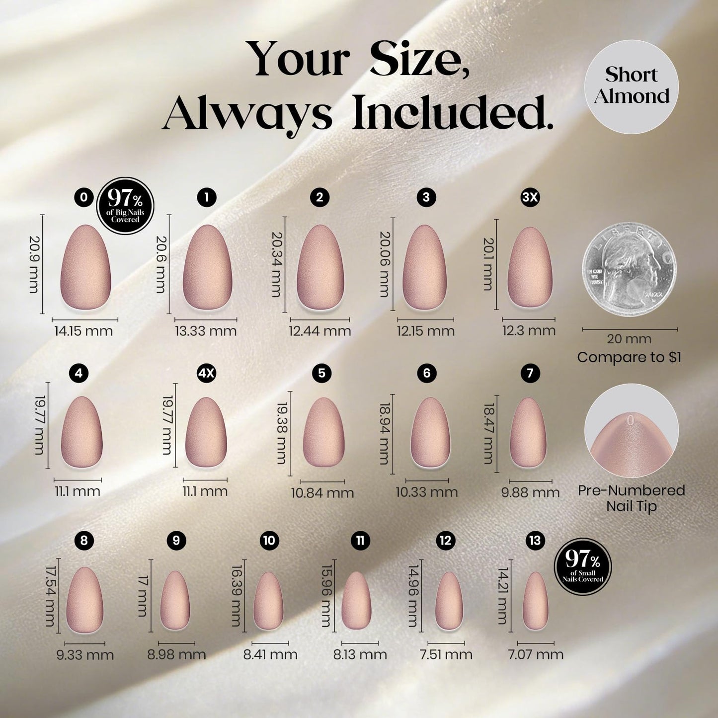 Beetles Motion Glow Nail Tips, 160PCS, 16 Sizes Short Almond Nail Tips, Cat Eye Magnet Full Cover Soft Nail Gel Fake Nails, Salon-Gel Look for DIY Manicure Rose Glow