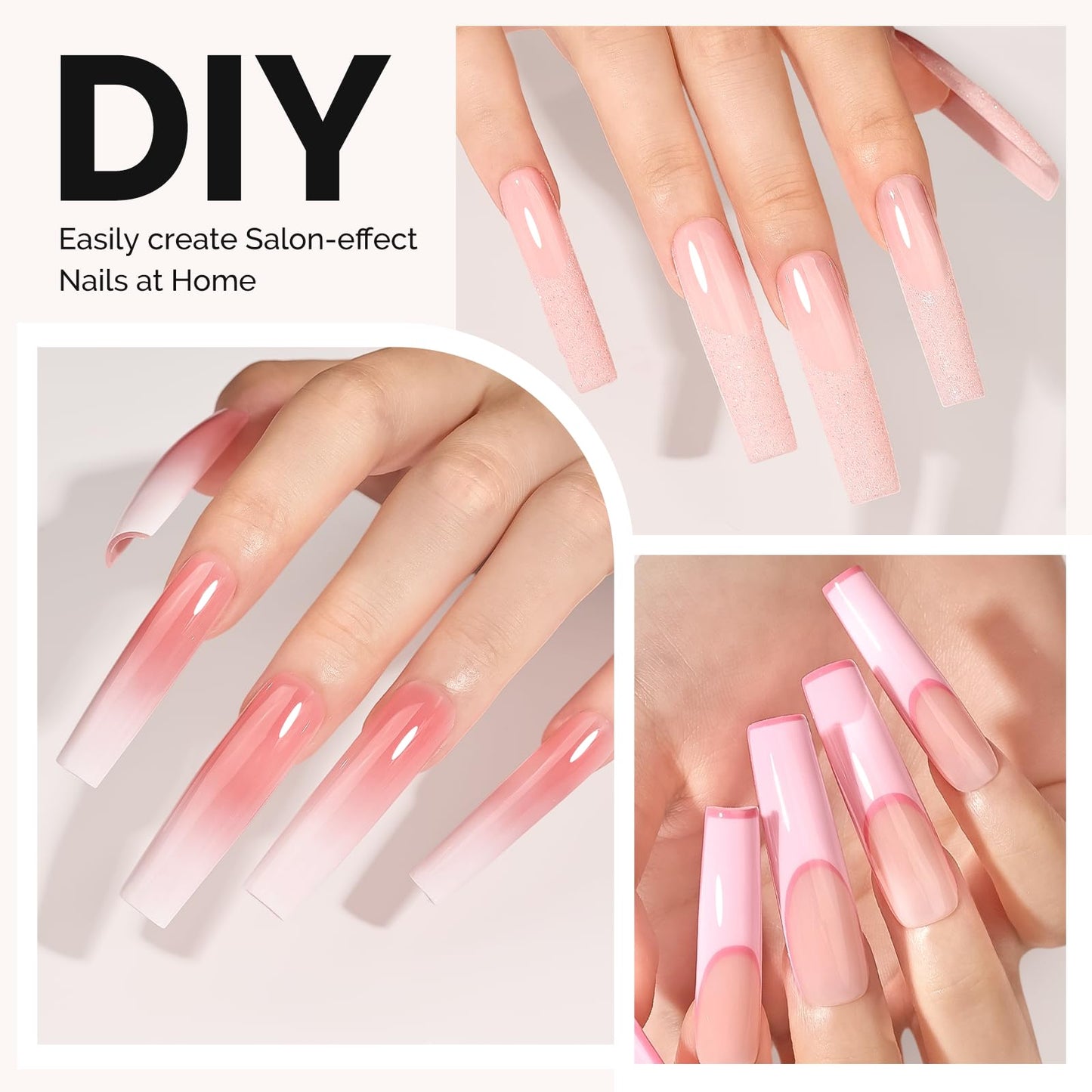 MelodySusie Extra Long Square X Nail Tips 3XL- 600Pcs Clear Acrylic, Half Matte Full Cover Press on Nails for DIY Extension & Salon Use, 12 Sizes Pre-Shaped for Long-Lasting Manicure