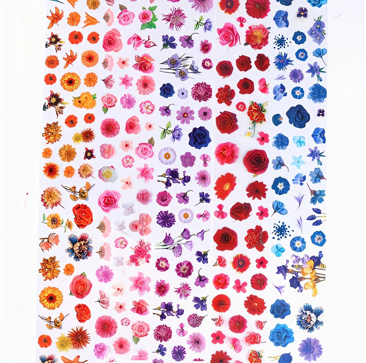Floral Nail Foils Transfer Nail Art Flower Nail Stickers Spring Summer Foil Nail Art Supplies 10 Rolls Sunflower Rose Daisy Nails Foil Transfer Stickers Starry Sky Paper Manicure Accessories for Women
