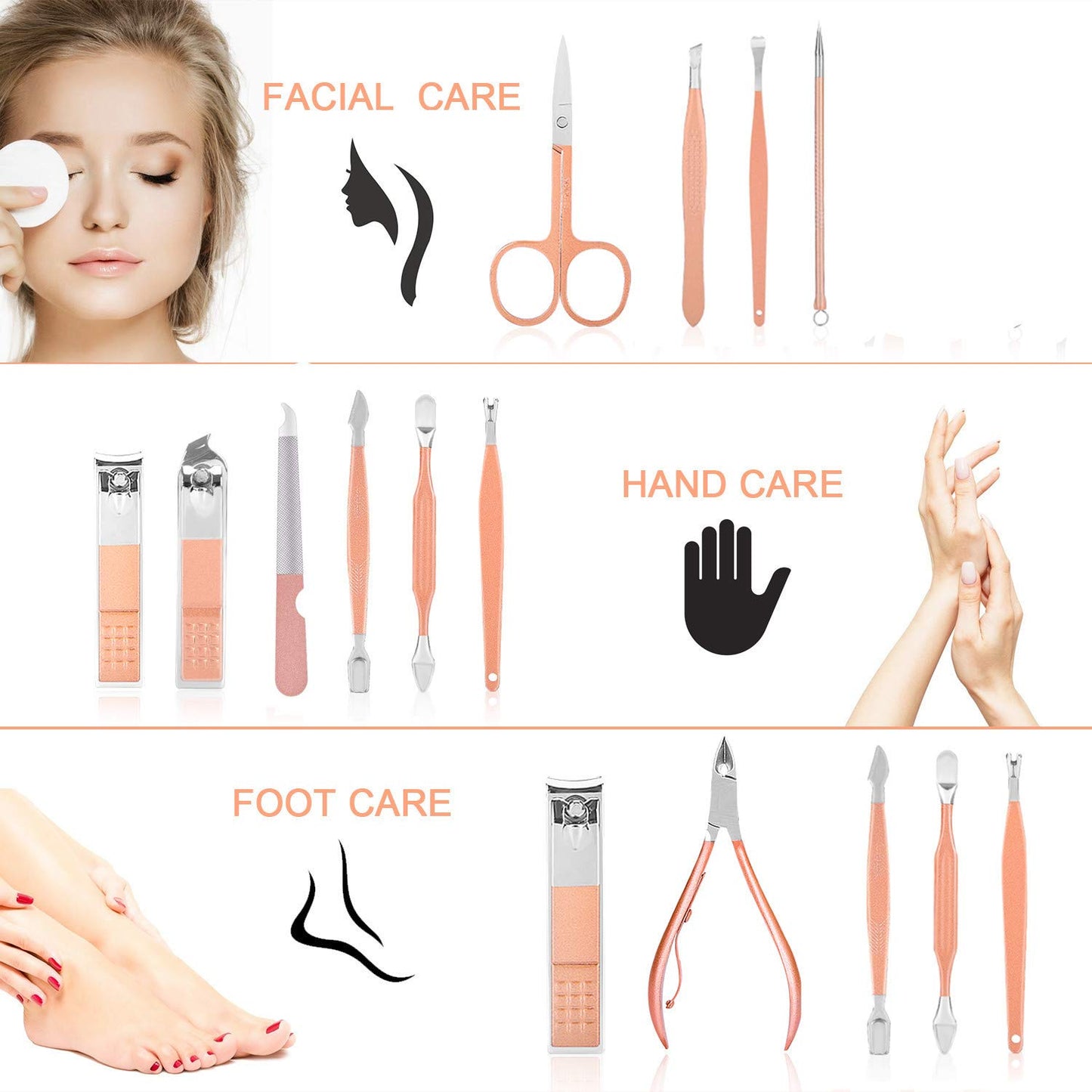 8Pcs Manicure Set Men 12Pcs Women Manicure set Nail Clipper Set Travel Professional Manicure Pedicure Nail Care Kit Grooming Kit Nail Persaonal Small Gift for Men and Women