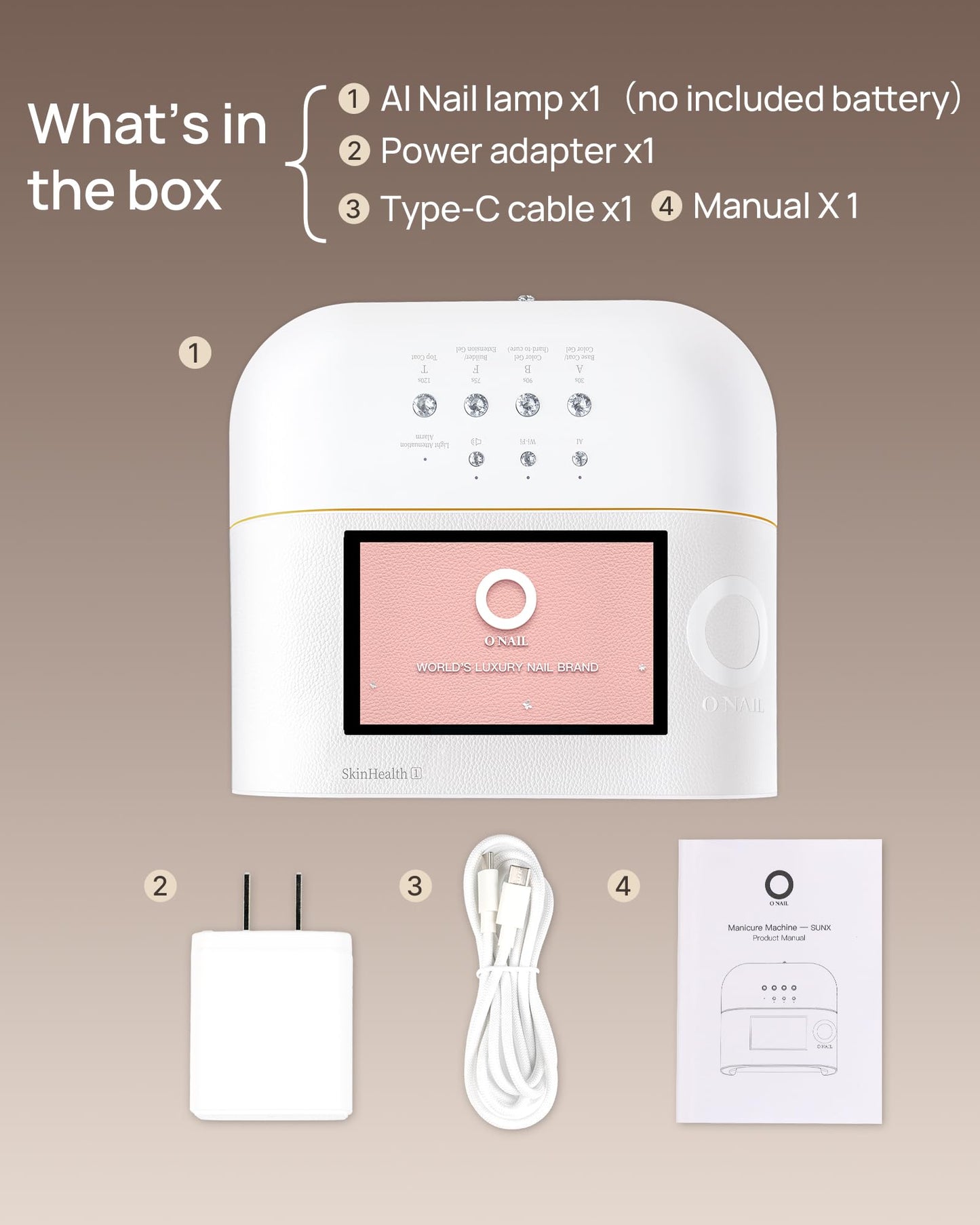 AI UV LED Best Nail Lamp-O NAIL AI Precision Scan,Reduce Excess UV Skin Damage-2in1 AI Computer&Nail Dryer with HD Visible Screen,109 LEDs 2X Faster Curing,Nail Curing Lamp for Salon and Home Pink
