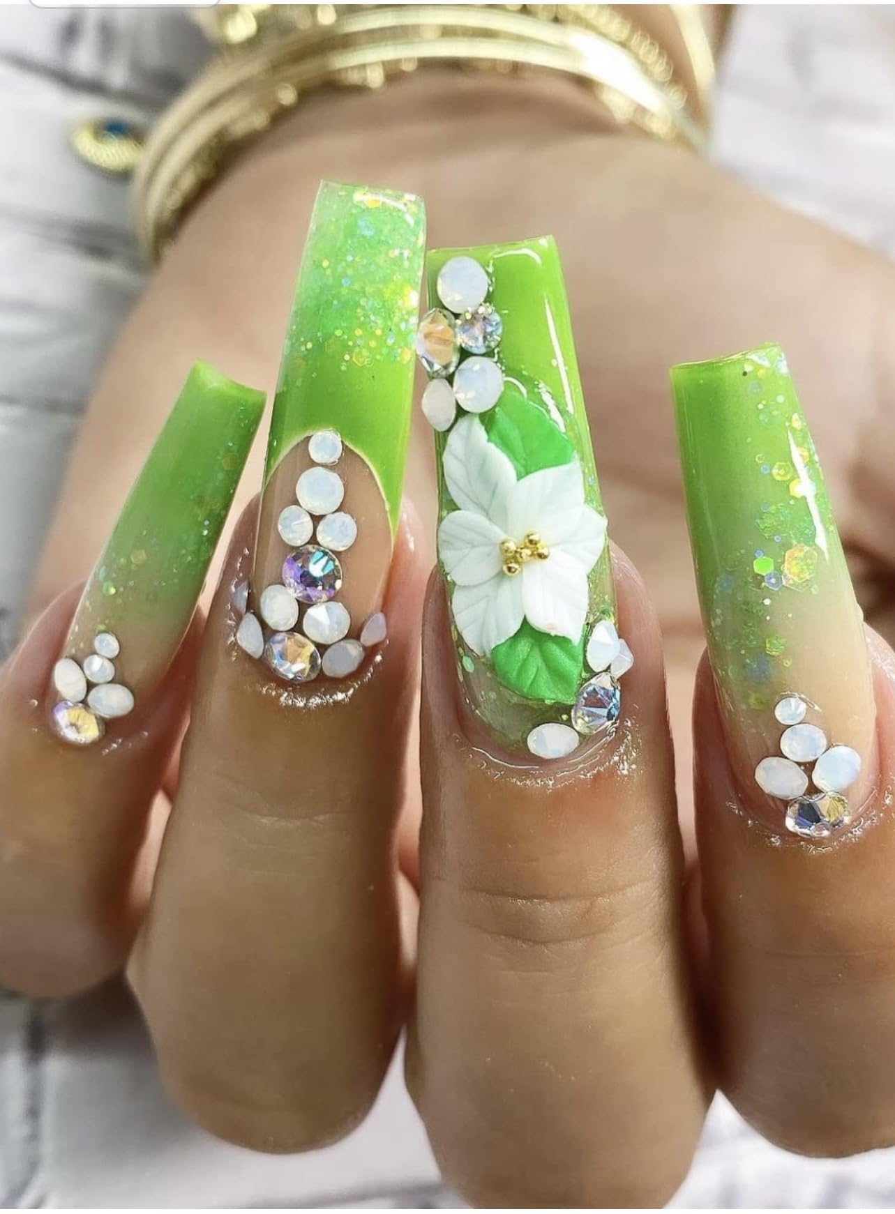 Set 24Pcs 3D Acrylic Christmas Flowers Nail Art Charms Handmade by Acrylic Powder - HaFlona Flower Nails, Nail Salon Deco For Women (Chirstmas Flower 24#)