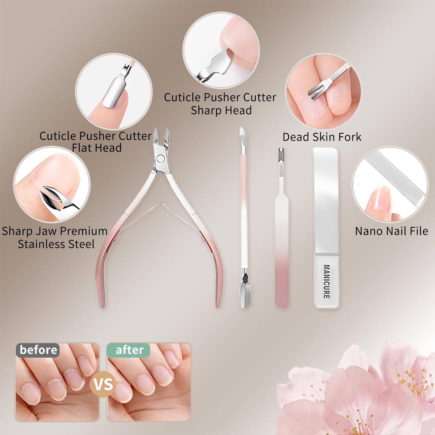 Electric Nail Clipper for Women – 2-in-1 Rechargeable Nail File and Trimmer with LED Light, Low Noise & Dual Speed – Bonus 4 Piece Manicure Set, Safe, Smooth & Polished Fingernail Care Tool - White