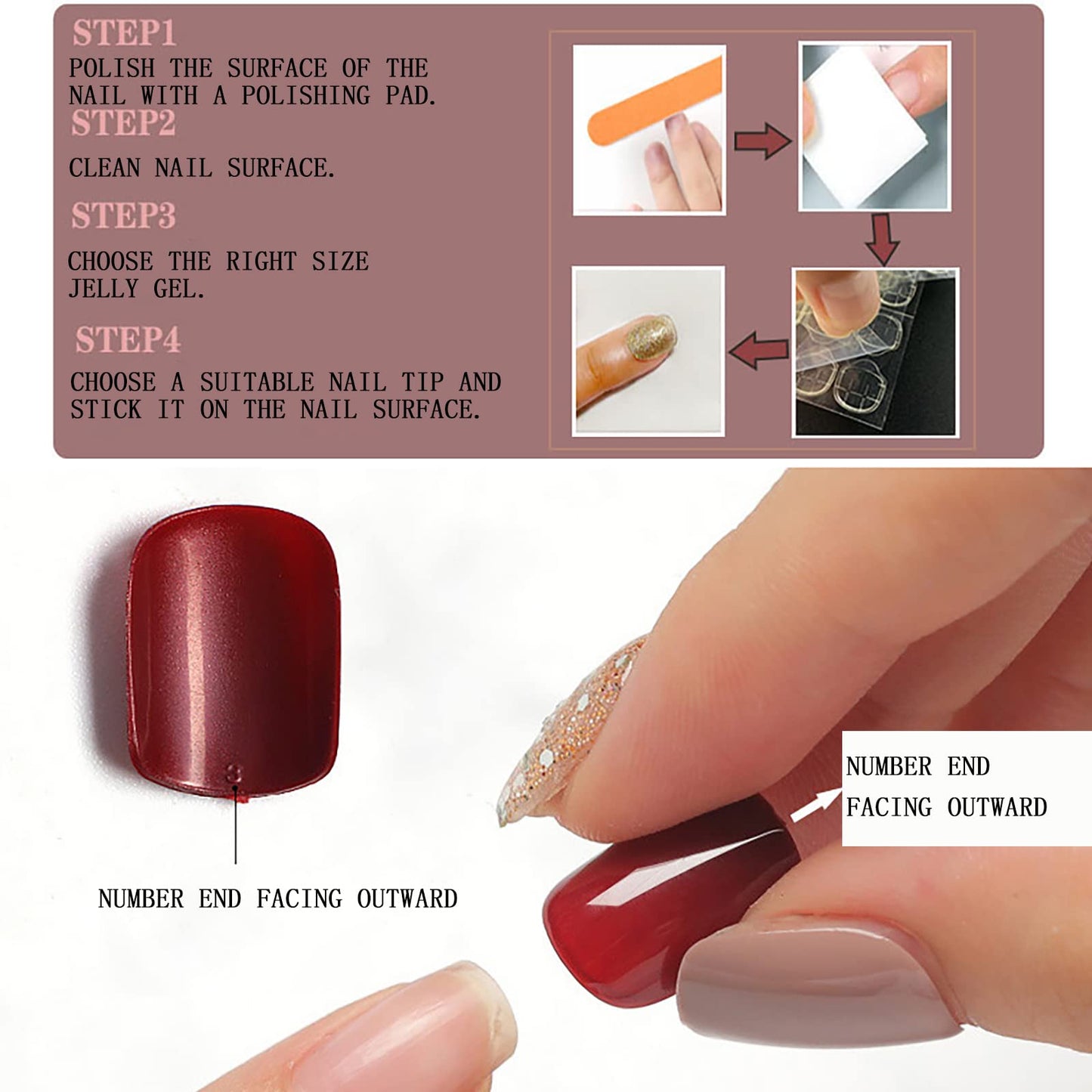 Medium Coffin Press on Nails Gold French Tip Fake Nails Nude Pink Nails Press ons Acrylic Nails False Glossy Artificial Full Cover Stick on Nails for Women Girls 24 Pcs