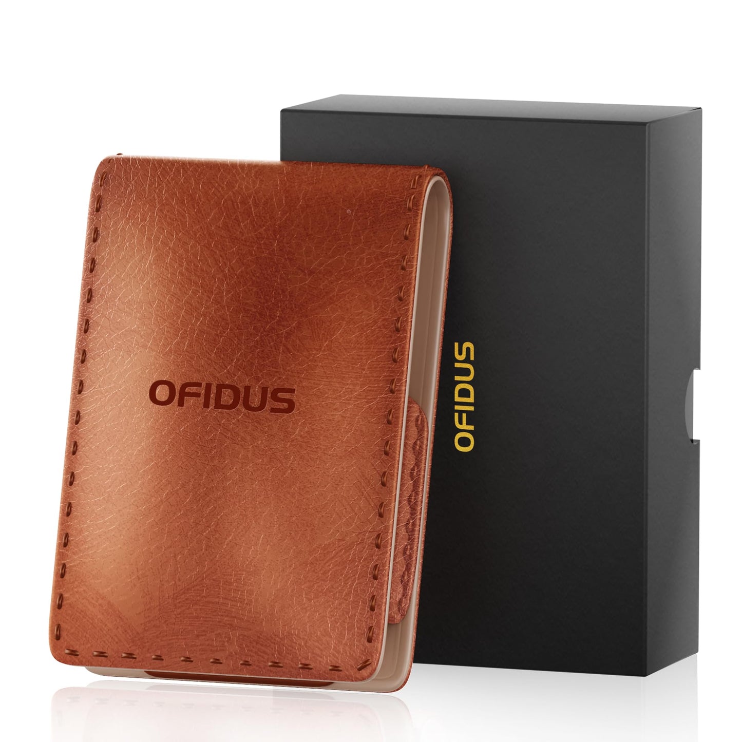 OFIDUS Nail Clippers Set Professional Stainless Steel Manicure Kit with Catcher, Curved & Oblique Clippers, Tweezers, and Nail File in Luxury Leather Case