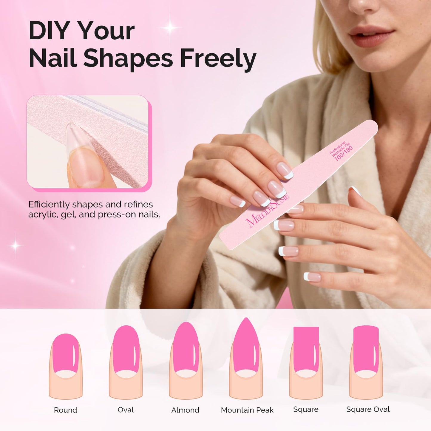 MelodySusie Pen-Shaped Portable Nail Drill with AC Adapter with Nail File Kit