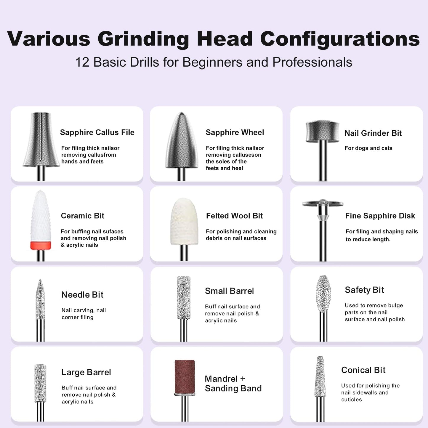 Professional Cordless Nail Drill Kit,Alloy Electric Nail File for Acrylic Nails Gel Polishing Callus Remover,30,000RPM with LED Display Rechargeable Quiet Manicure Pedicure Kit for DIY,Home Salon Use