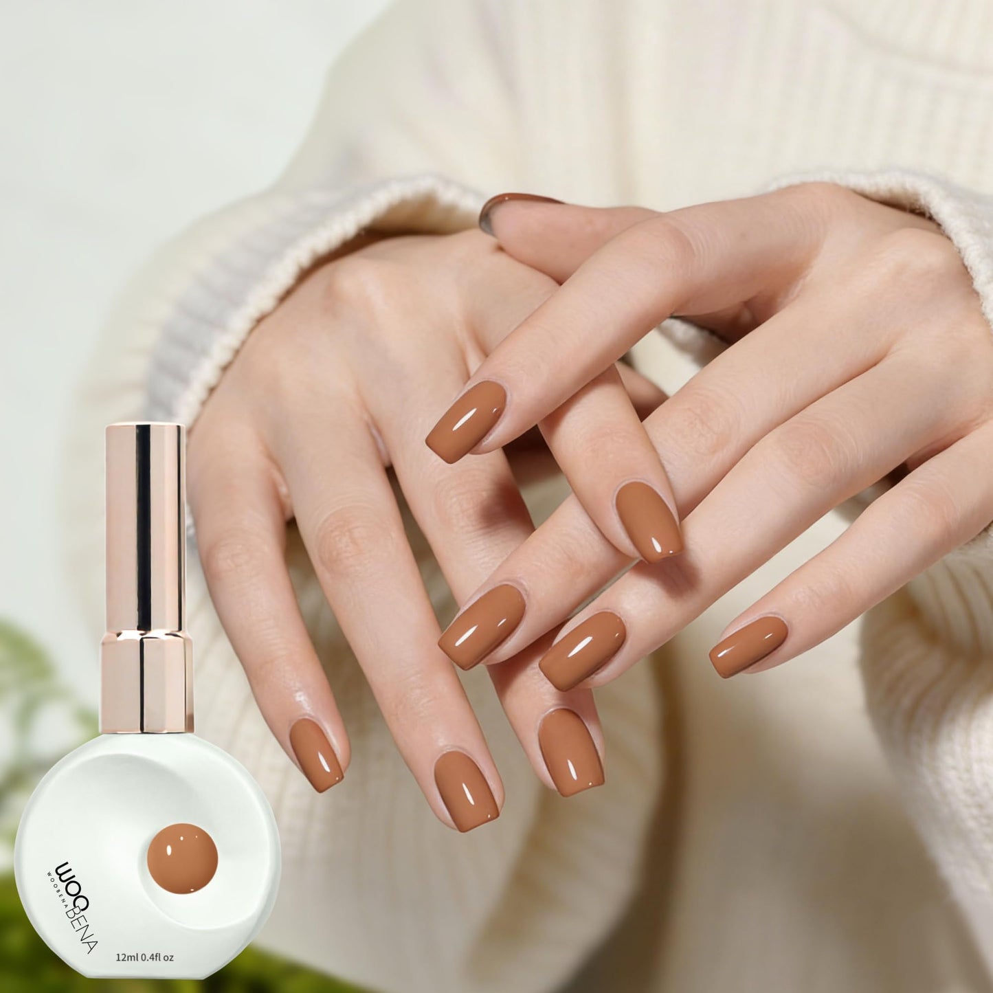 Woobena 8 Colors Gel Nail Polish Set, Nail Polish Gel UV Brown Gel Polish Kit with Long Lasting, Salon-Quality Gel Polish Colors for DIY Nail Art at Home HEMA/TPO Free