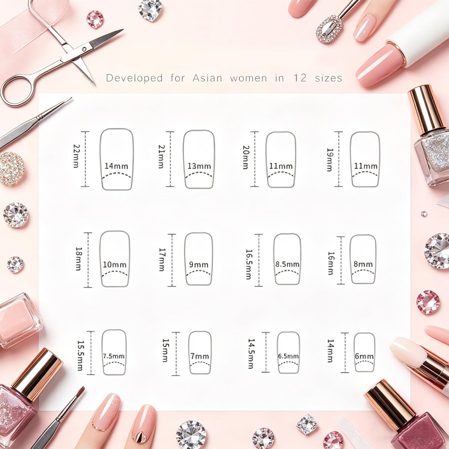 Nude Beige Gradient Press on Nails with Red Dot Accents, Medium Square False Nails, Polka Dots Stick on Fake Nail Reusable Glue on Artificial Nail for Women Minimalist Daily Wear