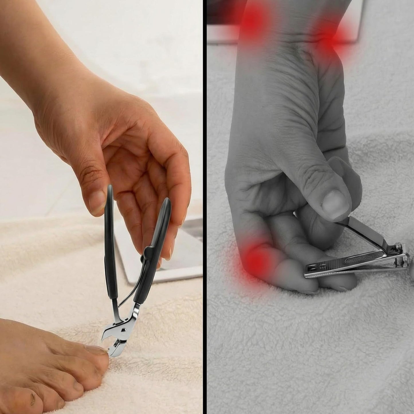 Toenail Clippers for Seniors Thick Toenails, Eagle Beak Slanted Nail Cutter & Angled Head Toe Nail Clippers Set, Stainless Steel Heavy Duty Ingrown Nail Cutter with Wide Jaw for Men Women