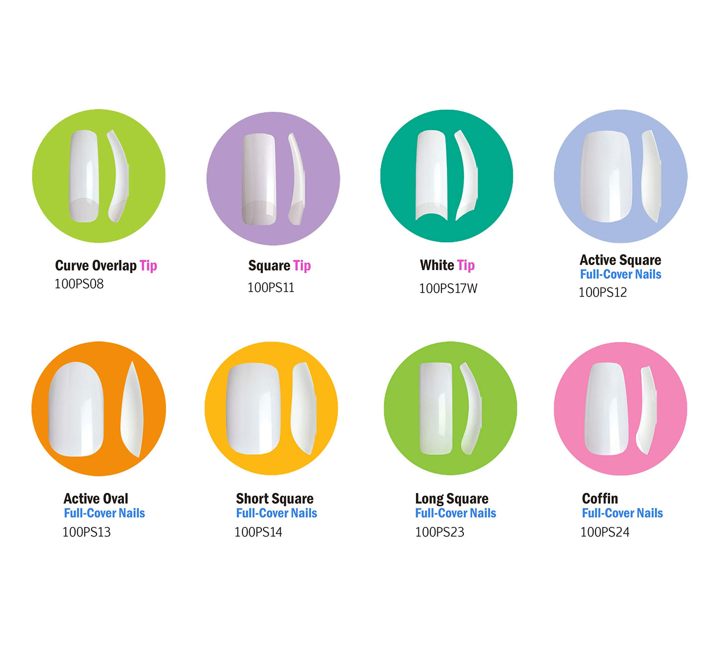 Kiss 100 Full Cover Nails Active Square (Pack of 3)