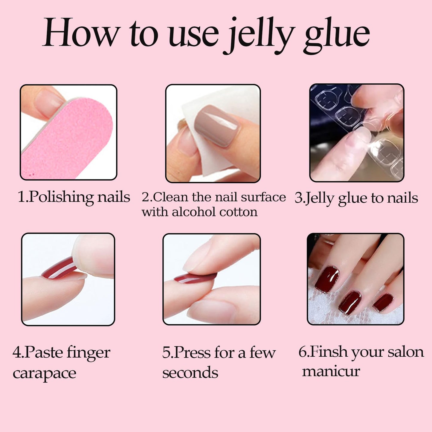 Christmas Red Press on Nails Acrylic Nails: Short Square Fake Nails Winter Xmas Press on Nails with Snowflake Design, Glossy False Nails Christmas Glue on nails for Women 24Pcs