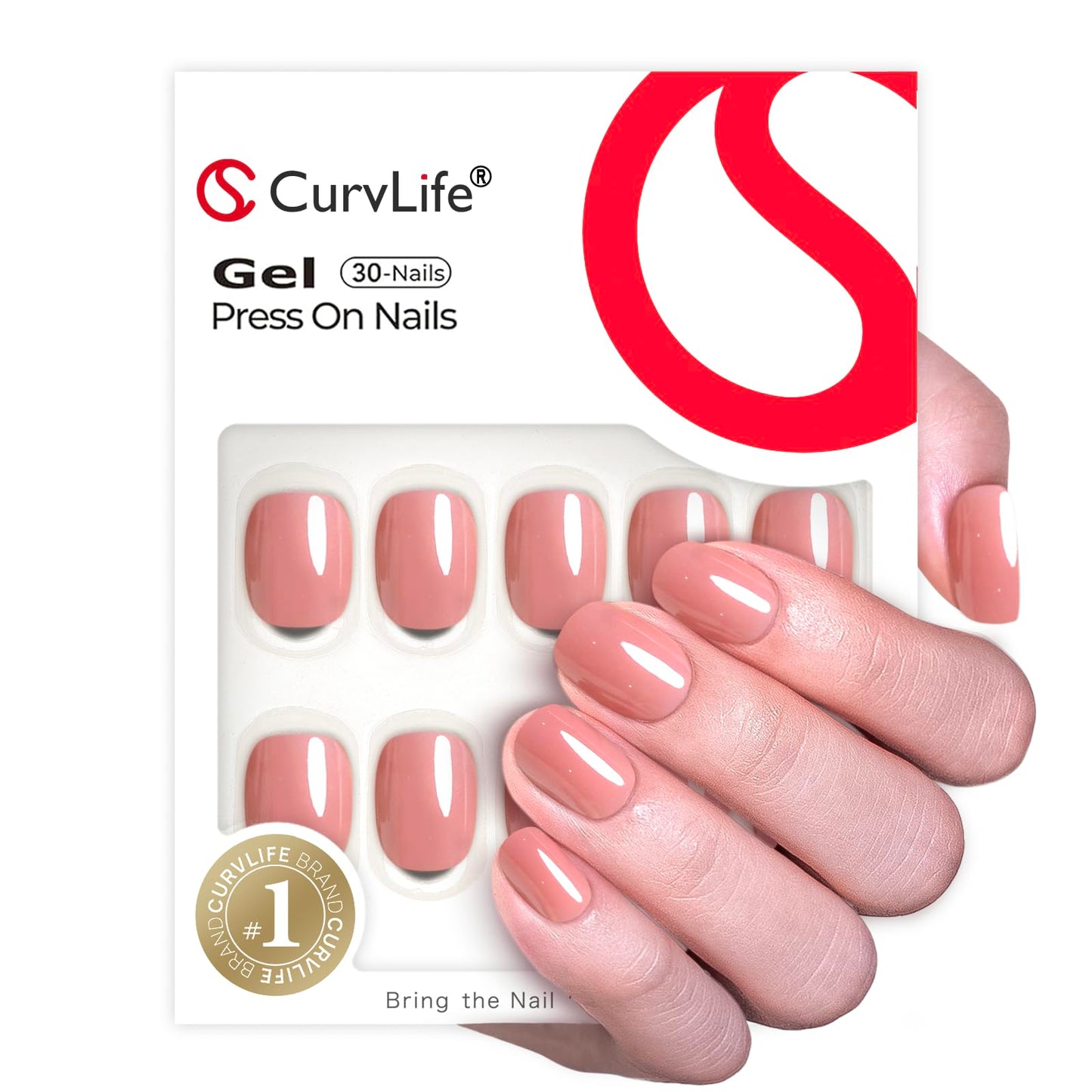 CurvLife Soft Gel Extra Short Press on Nails, 30Pcs Honey Peach Pink Oval Acrylic Fake Nails with Design Full Cover for Women Reusable Square Press on Nail Kit with Nail Glue Adhesive Tabs