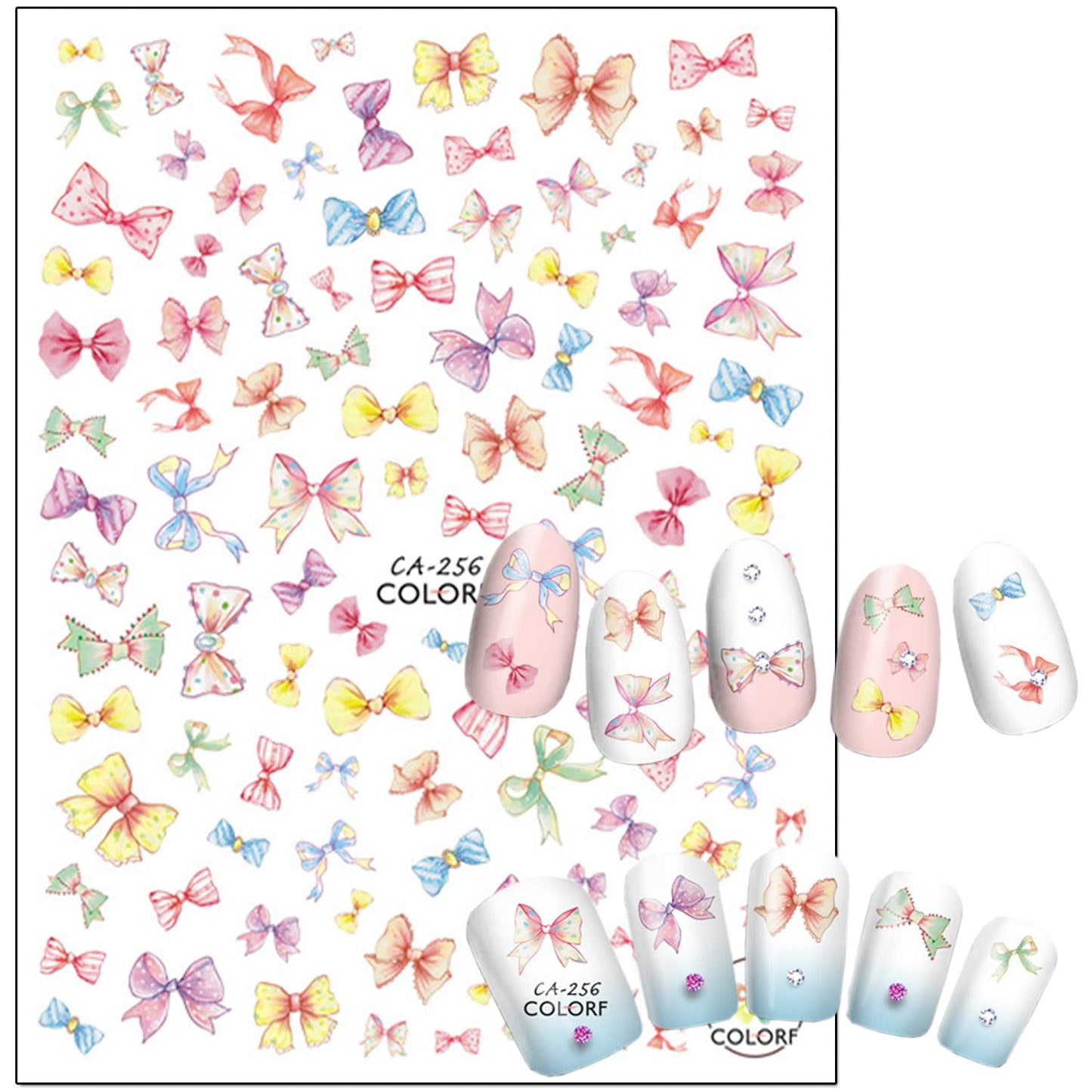 Nail Art Adhesive Sticker Holographic Cake Candy Rose Bow-knot Lips Ballet Gesture Nail Art Decals Design 3D Nail Art Supplies for Women Girls Manicure Tips Charms Decorations DIY Nail Decal(6 Sheets)