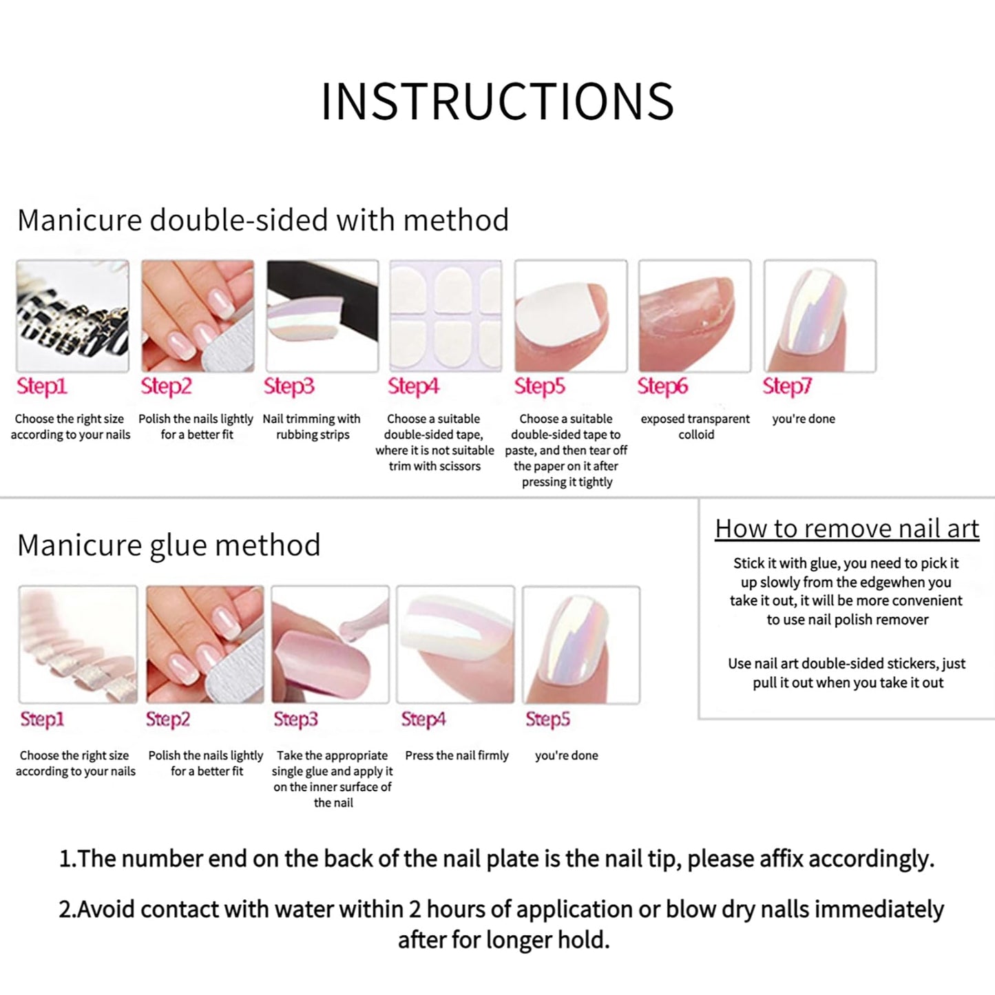 24Pcs Short Press on Nails RTKHFZE Pink Fake Nails with White Butterfly and Rhinestones Designs Press Ons False Nails Square Full Cover Acrylic Nails Stick on Nail for Women and Girls