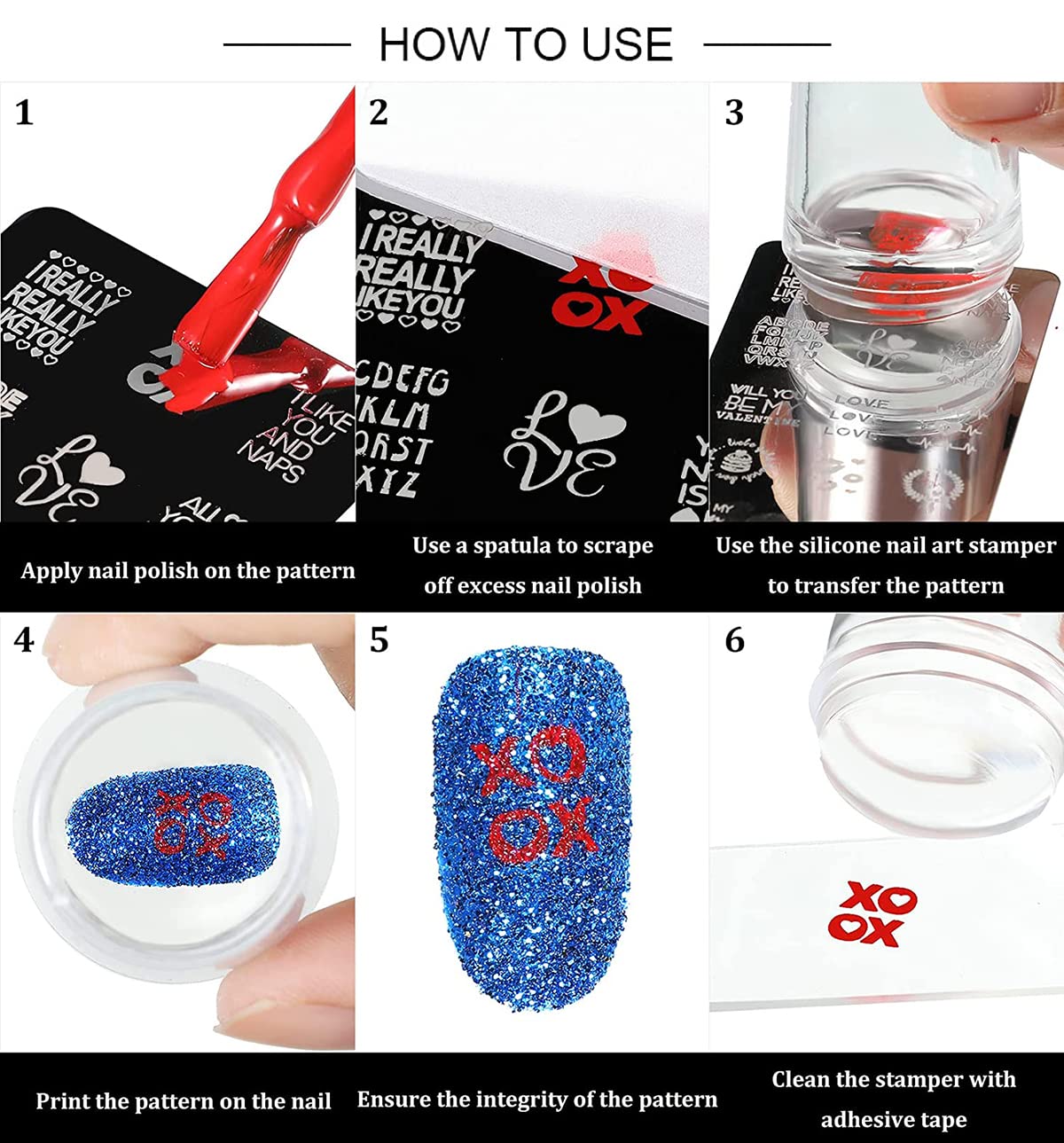 HYWWPFLAY 5Pcs Nail Stamping Plates Leopard Print Nail Stamps Nail Art Stamping Plates Nail Stencils Nail Plate Template Nail Art Stamping Kit Nails Accessories with 1 Nail Stamper, 1 Scraper
