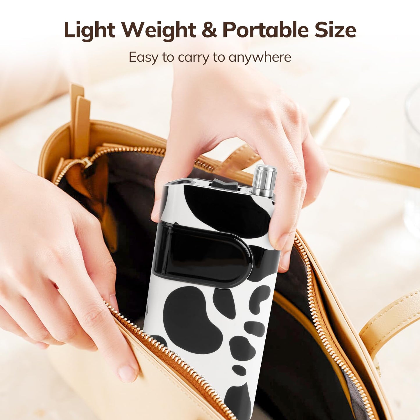 Lavinda 35000RPM Electric Nail Drill, Cordless Nail Drill Machine Portable Rechargeable Nail Efile for Acrylic Gel Nails, Manicure Pedicure Polishing Shaping Tool for Salon Home Use-Cow Print
