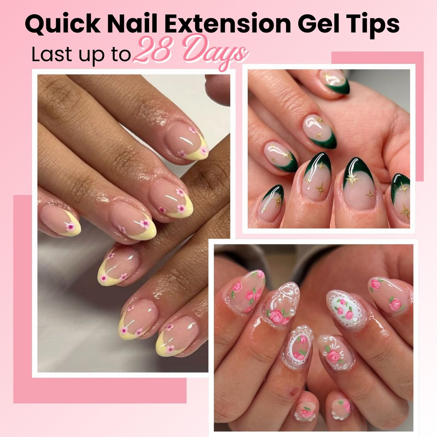 Extra Short Almond Nail Tips, SINOKAME No File Gel Nail Tips with Tip Primer Cover, Almond Clear Gel Press on Fake Nails Short for Nail Extensions,600Pcs 15 Sizes