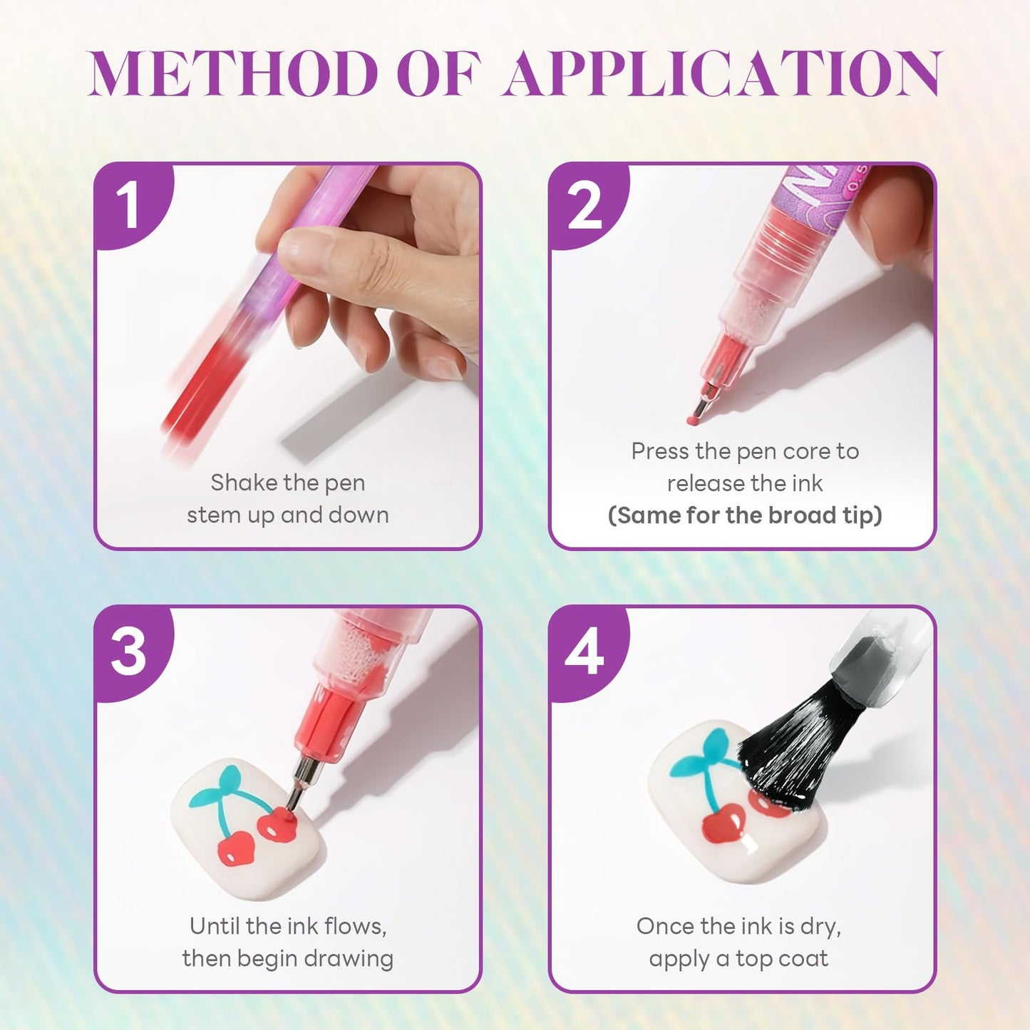12 Colors Nail Art Pens 0.5mm & 0.7mm Nail Polish Pen Nail 2 Boxes Markers Doodle Pen Quick Dry Waterproof Nails Art Tools for Painting Point Liner DIY Manicure(Attachment 24 Pcs Template Stickers)
