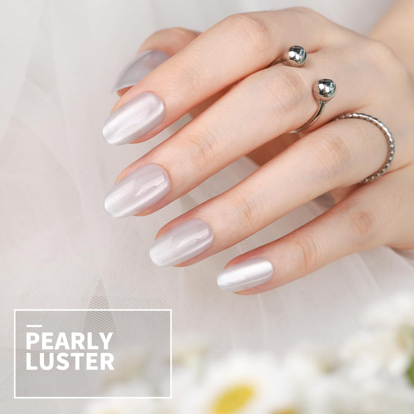FANDAMEI 6 Colors Press On Nails Short Almond, Cat Eye Nails Short Oval, Natural Fake Nails in Nude, Glossy Cat Eye Press Ons for Women with Nail Adhesive Tabs, Press on Nails Kit