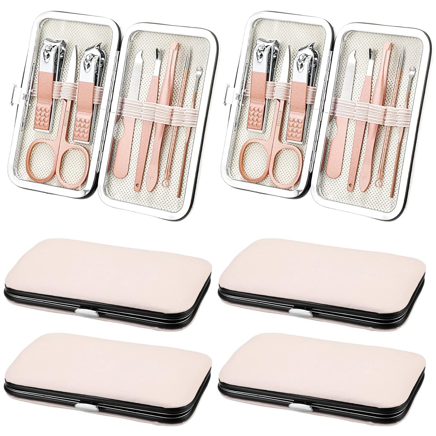 12 Pcs Manicure Set, Stainless Steel Nail Clippers Set, Mini Manicure Kit, Travel Grooming Nail Kit with Leather Bag for Men and Women