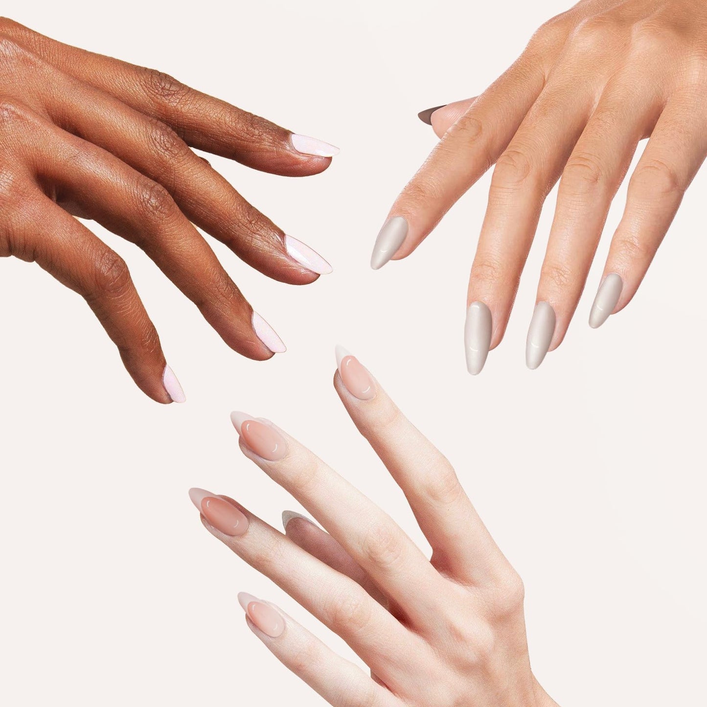 Press on Nails – 4 Packs Short Almond & Square French Tip Soft Gel Nails (96 Pcs),Easy to Apply & Reusable–Perfect for Daily Wear, Parties & Gifts,White&Pink