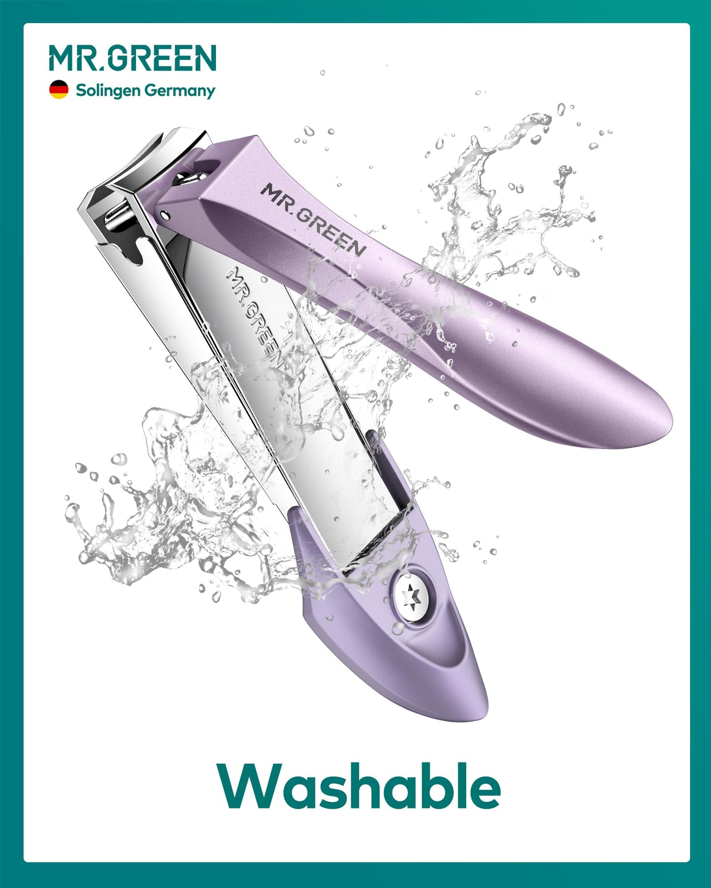 MR.GREEN Nail Clippers with Nail File,Anti Splash Nail Clipper Set for Thick Nails,Medical Grade Stainless Steel Professional Nail Cutter,Sharp and Durable fingernail Clipper for Men and Women(Purple)