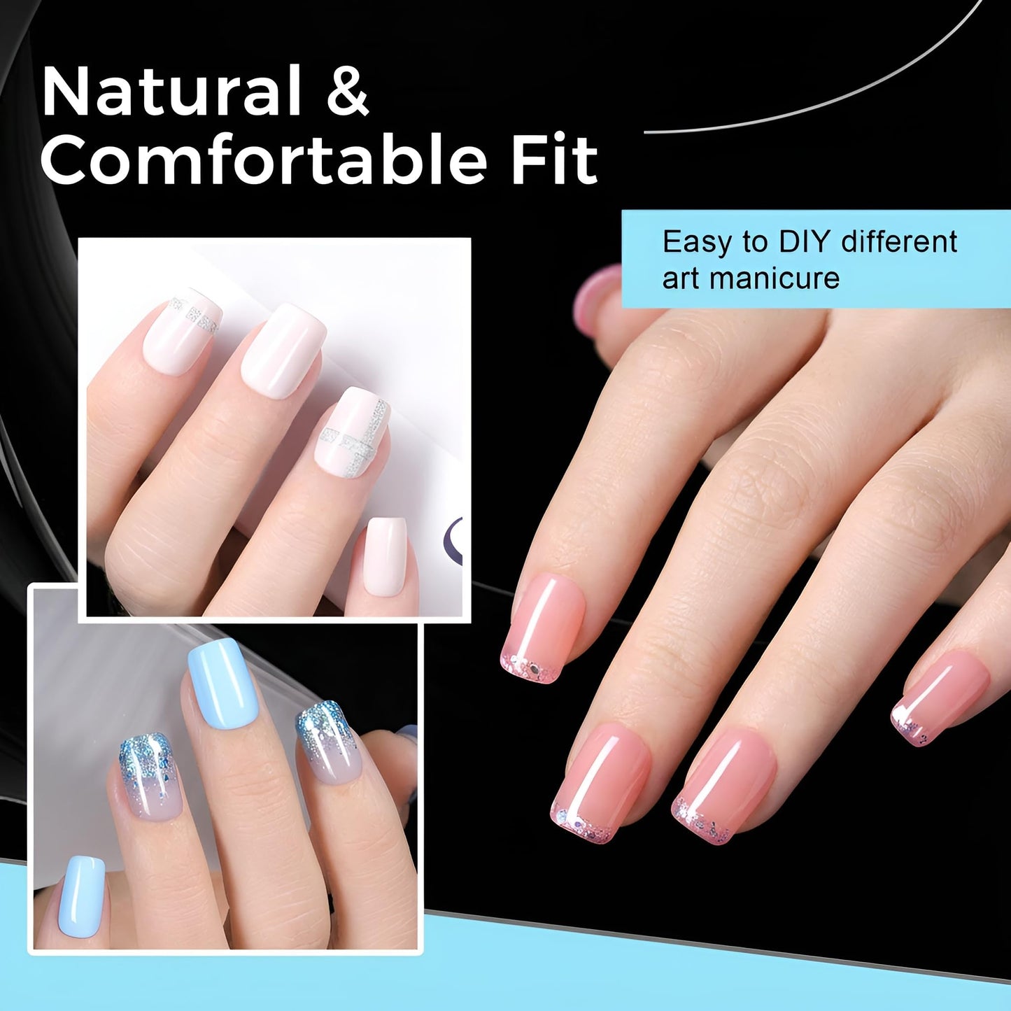 TOMICCA Extra Short Square Nail Tips 240Pcs 15 Sizes Pre-shaped Nail Extension for Gel Tips, Ultra Matte Acrylic Fake Nails for Beginners and Professionals, Home DIY Nail Salon, Wedding
