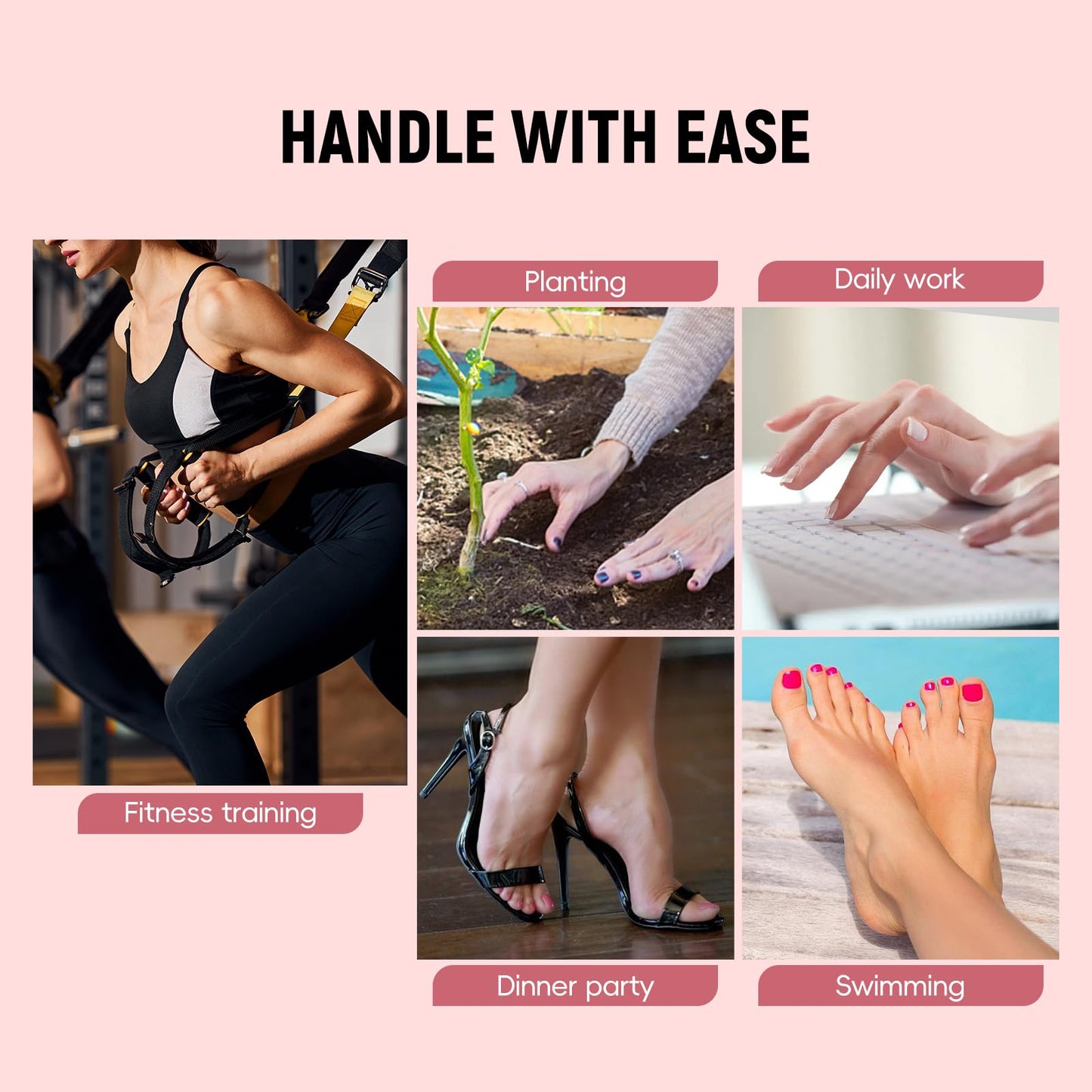 CUZIAM 48pcs 3D Butterfly Press on Nails Toenails Set, Medium Almond Flower Fake Nails & Short Toe Nails with White French Tip Design, Summer Vacation Beach False Toenail with Glue Full Kit for Women