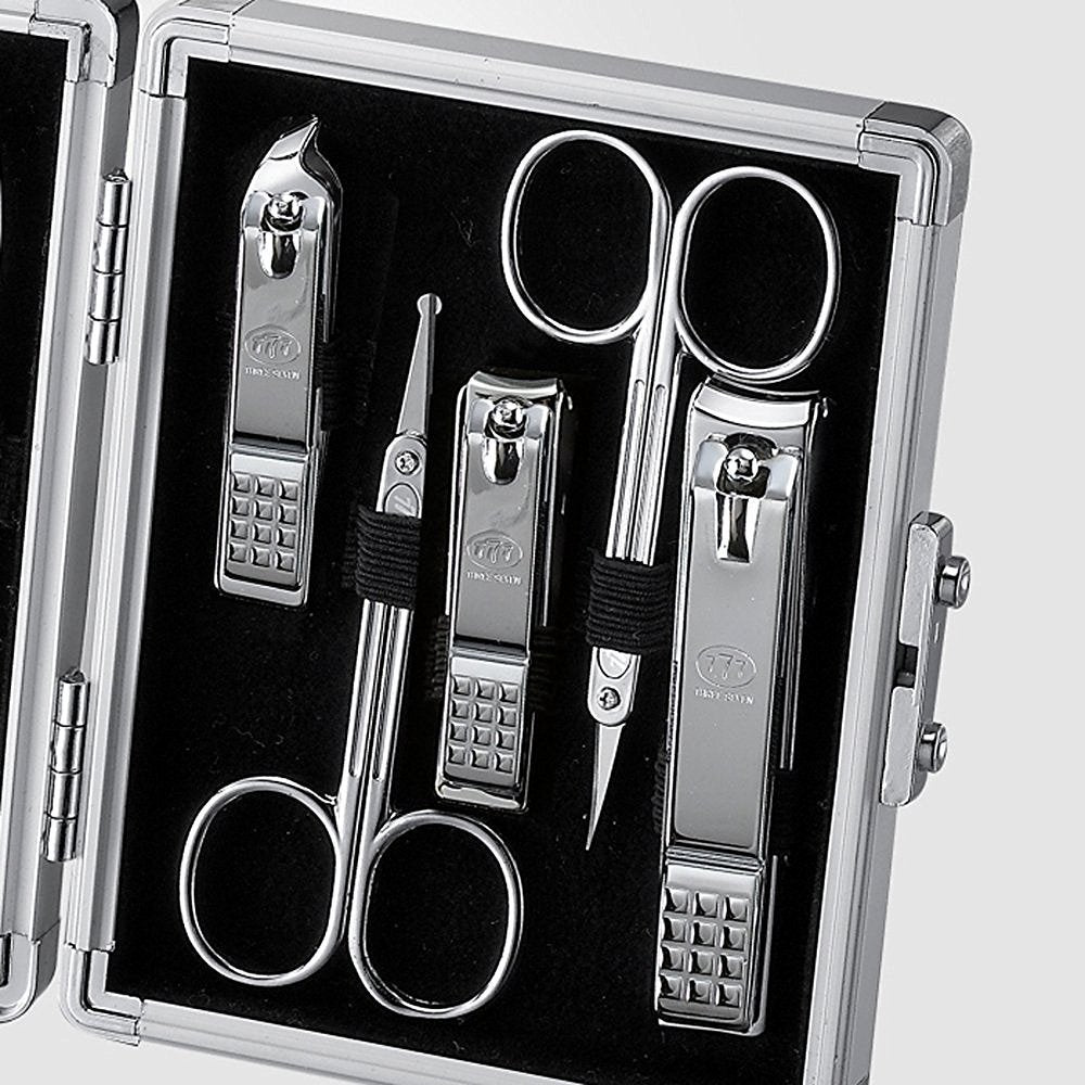 World No. 1. Three Seven (777) Travel Manicure Grooming Kit Nail Clipper Set (11 PCs, TS-16000SVC), MADE IN KOREA, SINCE 1975.
