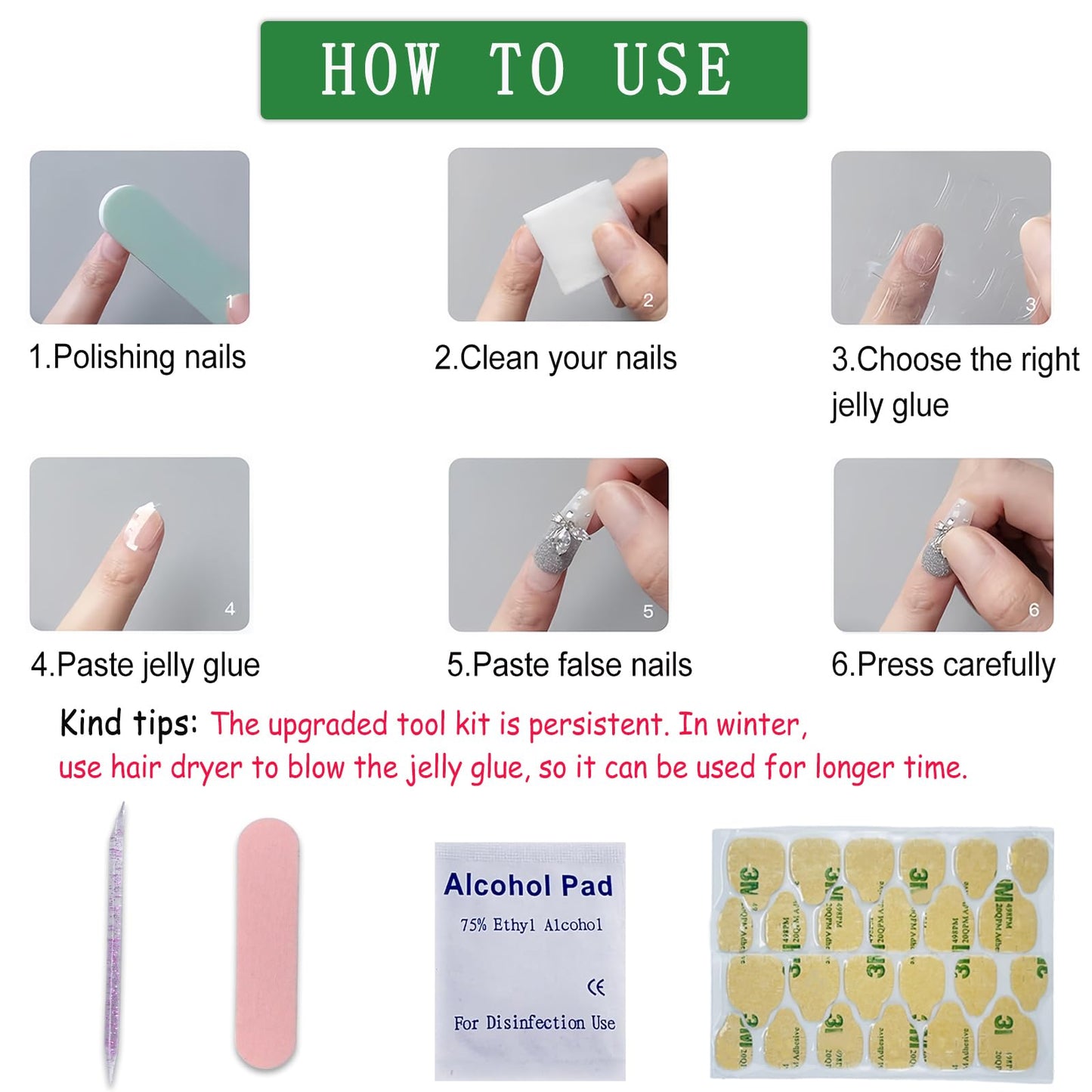 Ombre Blue Press on Toenails Short Square with Summer 3D Starfish Shells Gold Glitter Designs Full Cover Acrylic Beach Pearl False Toe Blue Gradient toenail Stick for Women 24Pcs
