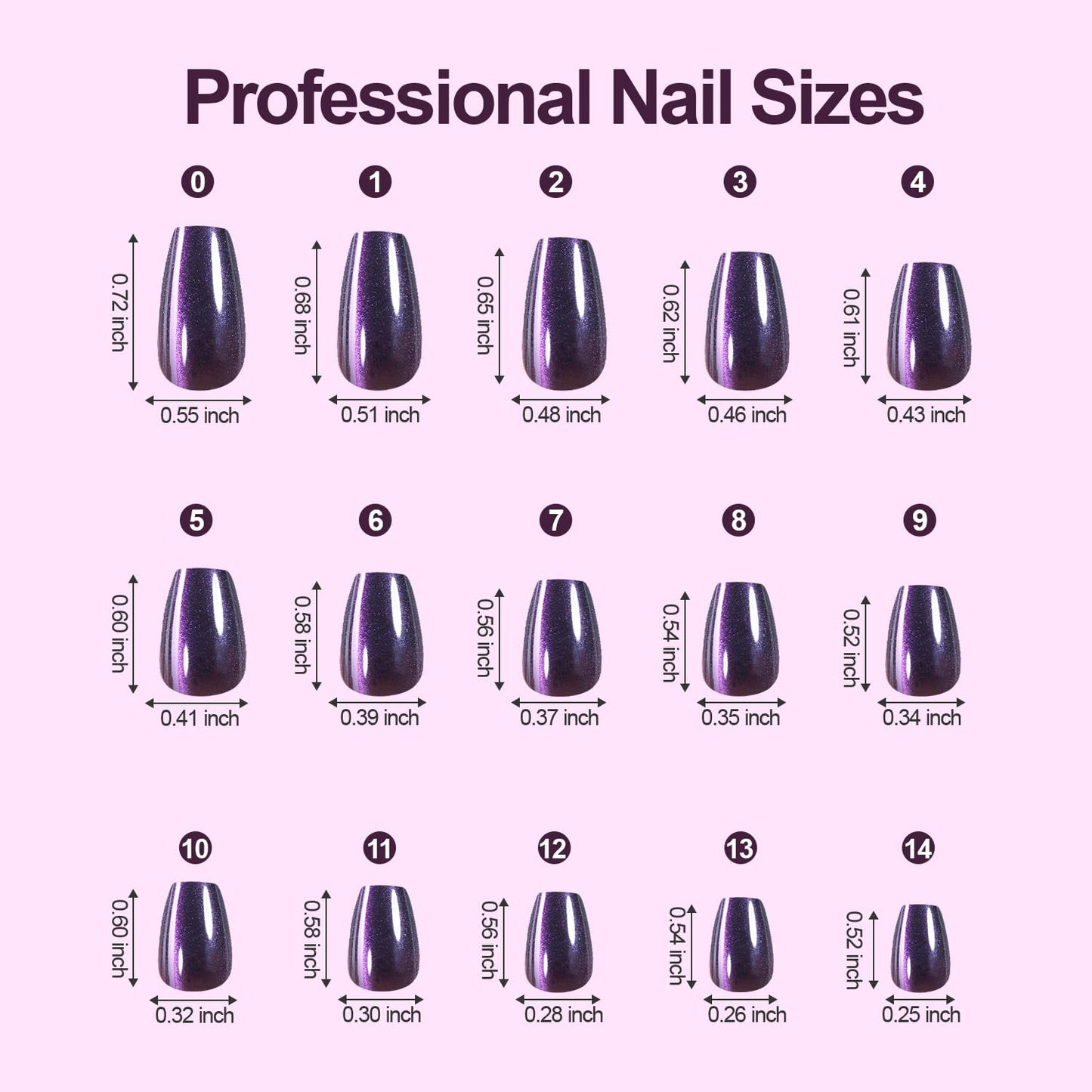 Plauva Cat Eye Press on Nails, 300Pcs Short Coffin Cat Eye Nail Tips, Glossy Glitter Soft Gel Fake Nails for Women and Girls Stick On Nails in 15 Sizes
