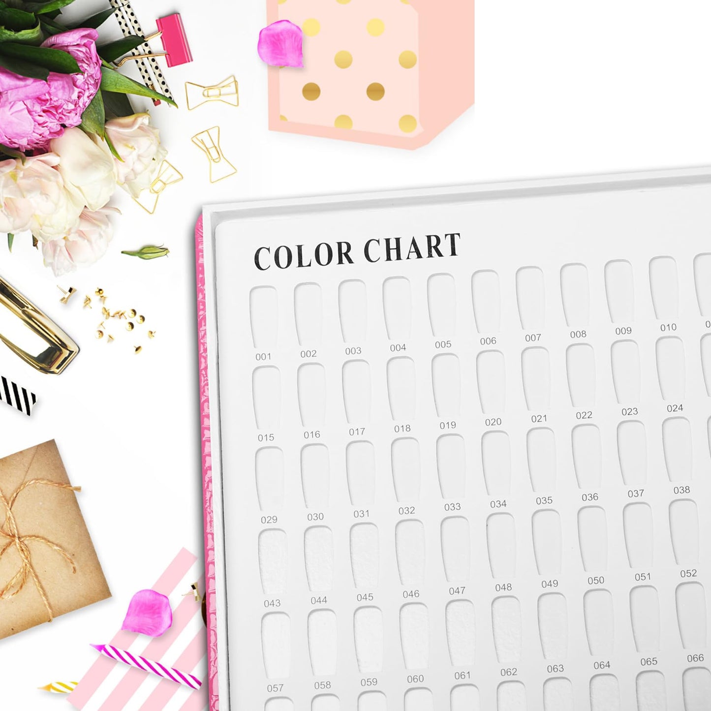 Vnjaoi 308 Polish Display Book, Gel Color Display Book, Fake Tips Sample Painting Art Design for Nail Salons, DIY at Home (Rose Red)