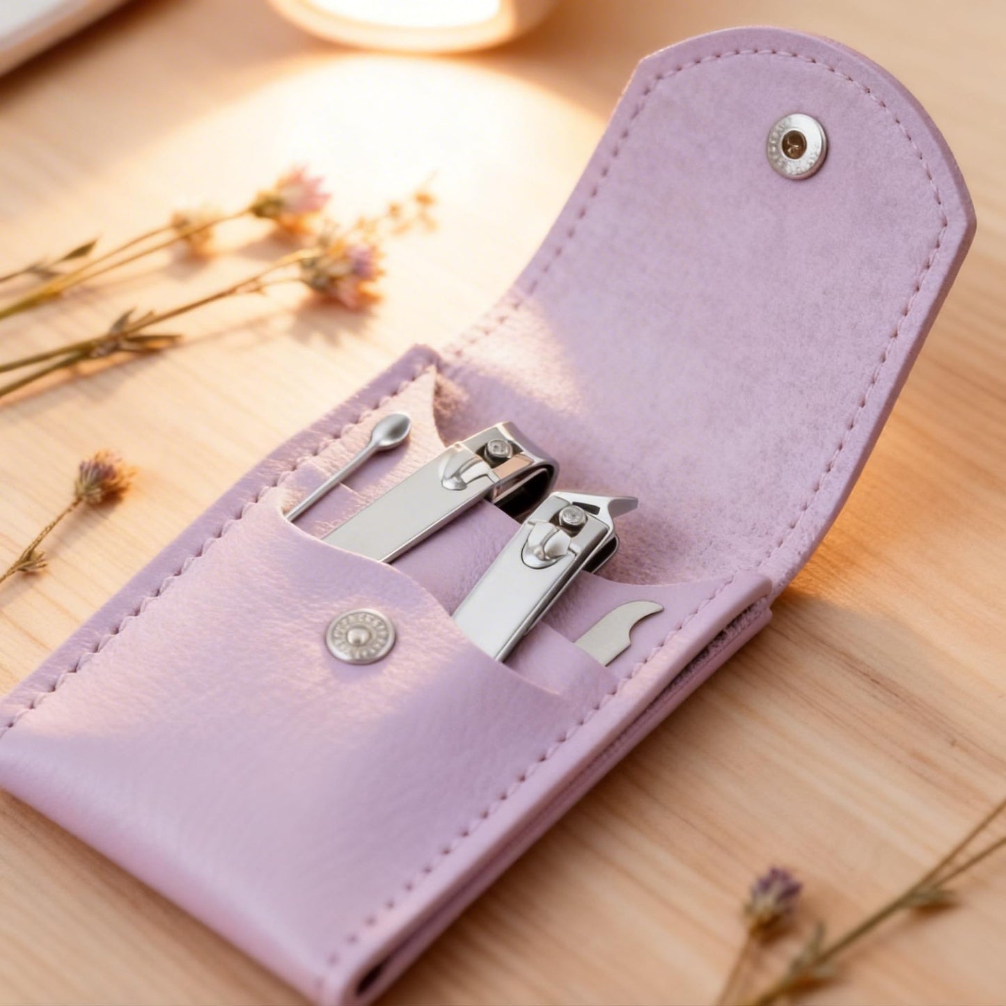 RISESAILS 20-Piece Complete Nail Care Kit, Professional Manicure Set with Stainless Steel Tools for Home Use, Travel & Gifts | Portable Nail Clipper Kit in Purple Case(Purple)
