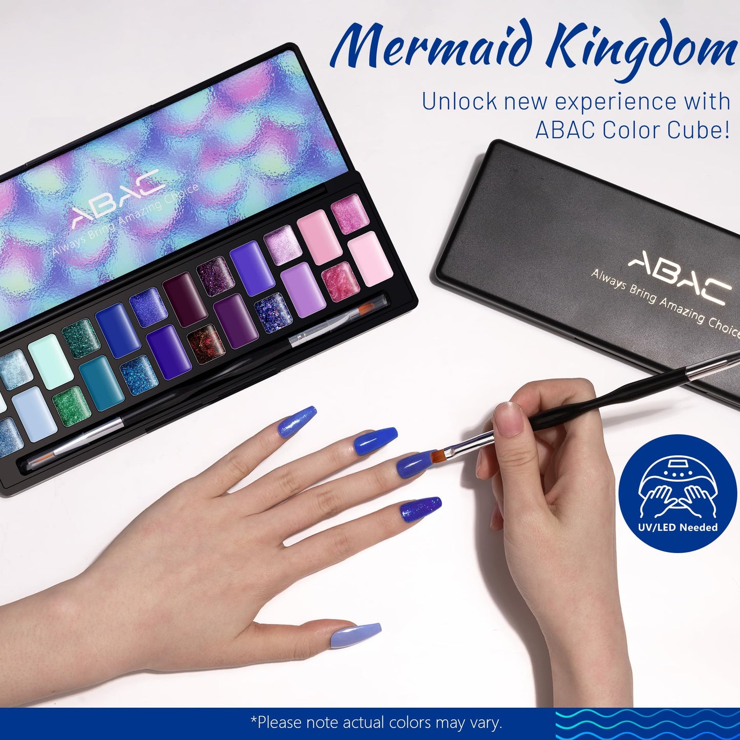 ABAC Solid Gel Nail Polish,Ombre Gel Nail Polish,Pat Paint Nail Gel-24 Colors Blue Pink Purple Shimmer Hema Free Gel Polish w/Pro Brush Soak Off LED Gift for Women
