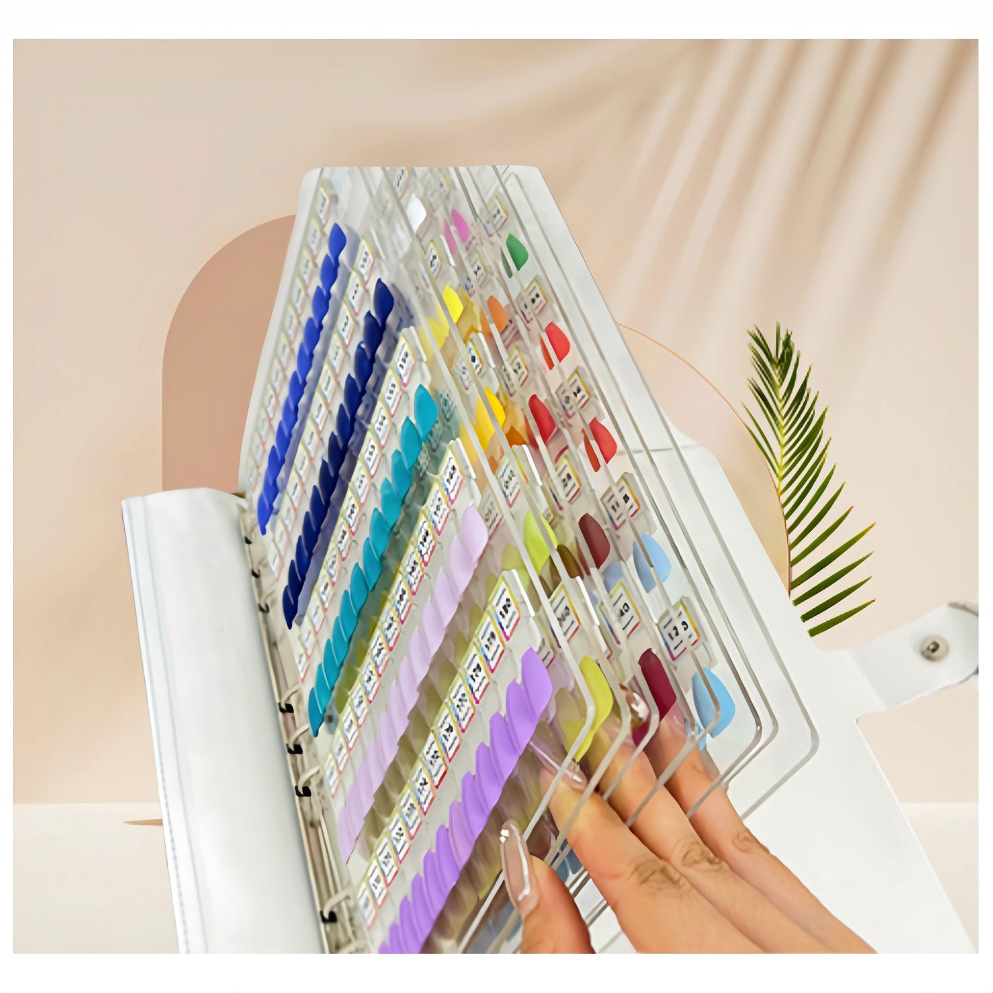 Magnetic Nail Swatches Book, 120/240 Nail Polish Colors Display Book, Special Swatches Display Board, Wear-resistant Nail Storage Album, Nail Art Palette (Orange 120pcs)