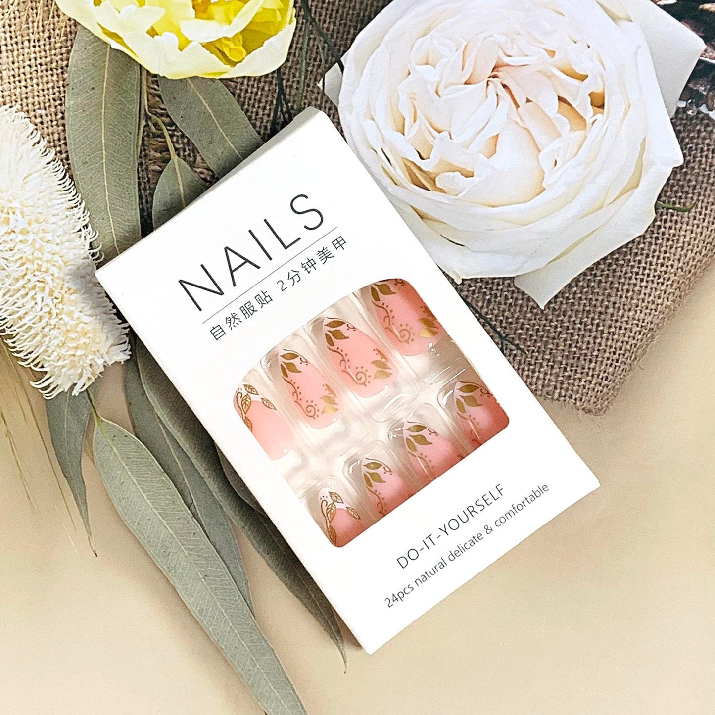 FIEONCIY Press on Almond Nails Short Length Glossy Acrylic Almond Shaped False Nails with Designs Artificial Medium Fake Nails with Charms Glue Stick on Fingernails for Women Girls(WSJ2399)