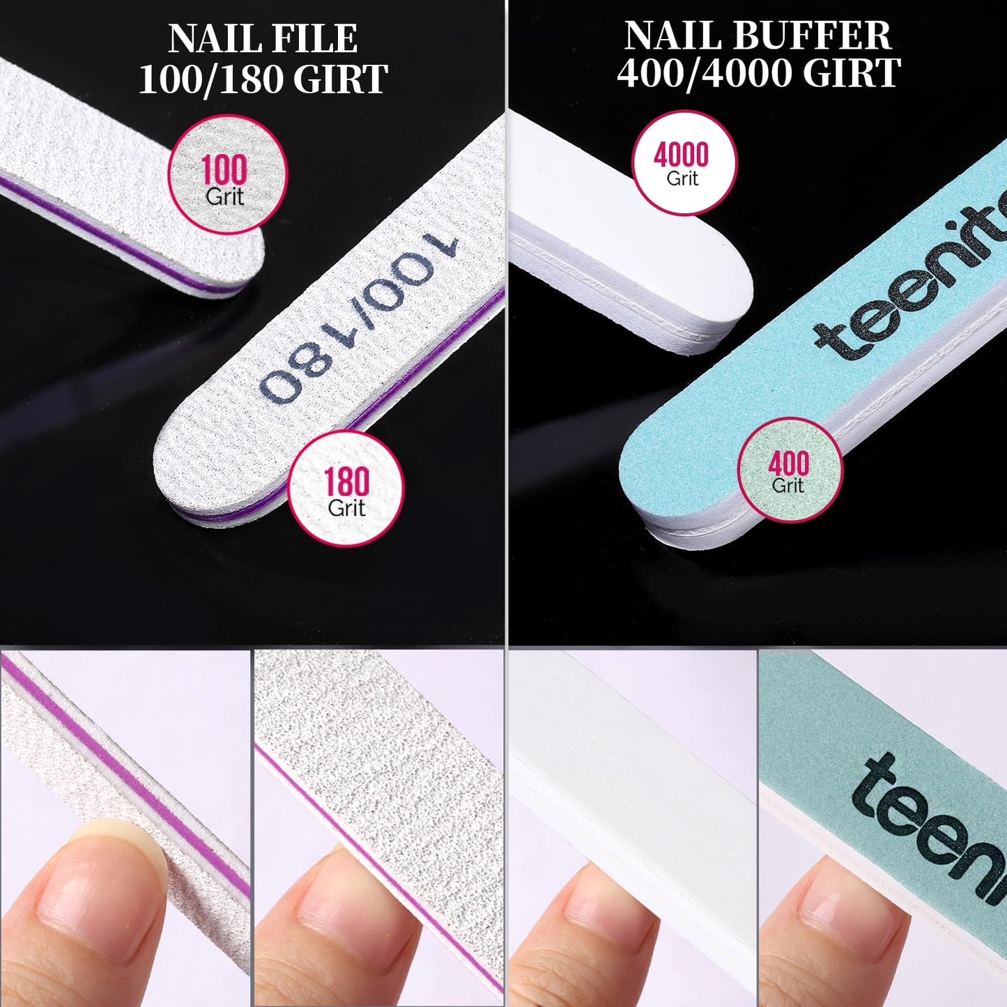 Teenitor 600 Pcs Clear Coffin Nail Tips, Acrylic Nail Kit, Clear Press On Nails, Long Fake Nails Coffin Nail Tips Full Cover, Acrylic Nail Clipper Nail Stand for Nail Extensions