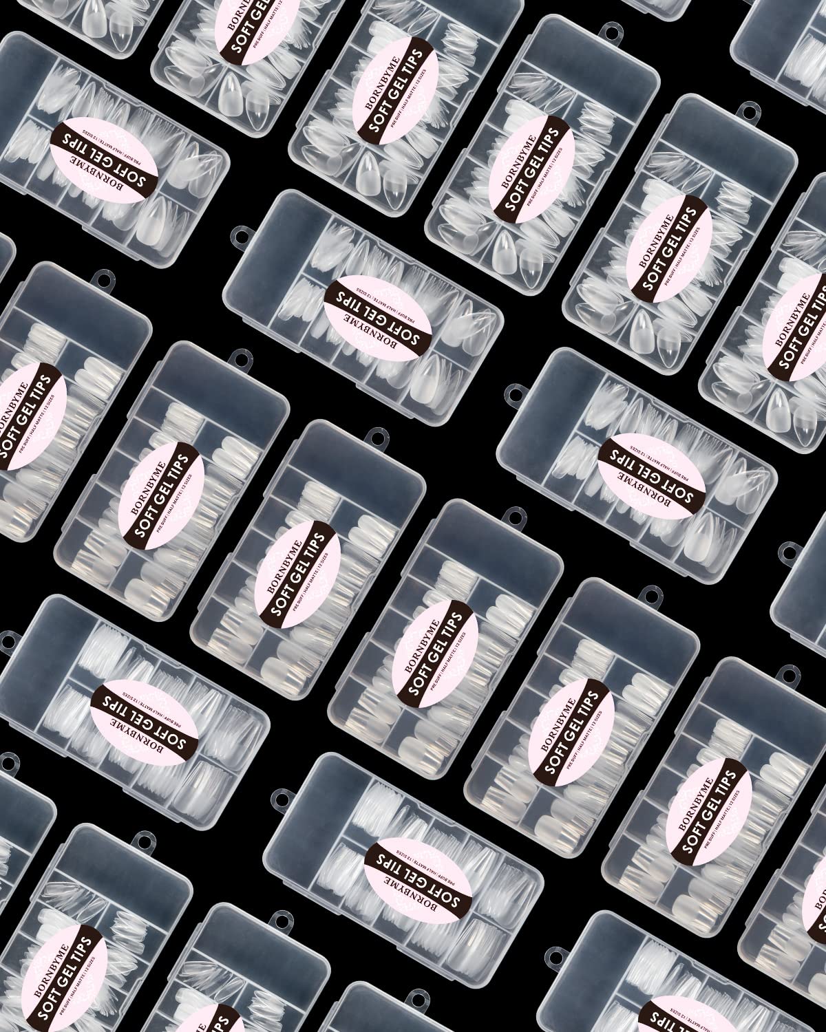 Soft Gel Nail Tips Long Stiletto, 120PCS Pre Buff Full Cover Nail Extenison Tips Half Matte Gel Nail Tips BORNBYME