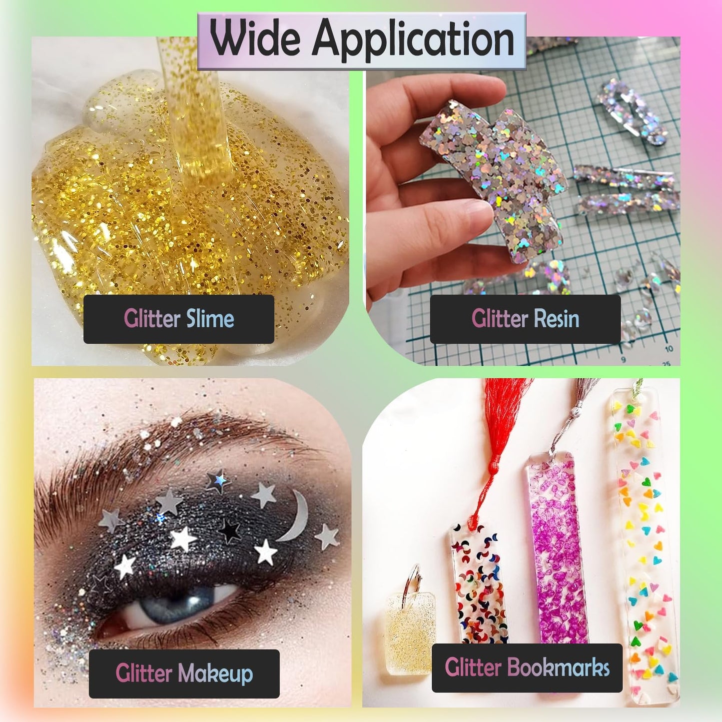 Laza 2g Chunky Glitter for Valentine’s Day Heart Glitter Confetti Nail Charms Holographic Sequins Stickers Sparkle for DIY Crafts Nail Art Decoration Party Face Body Make Up Resin - Laser Red