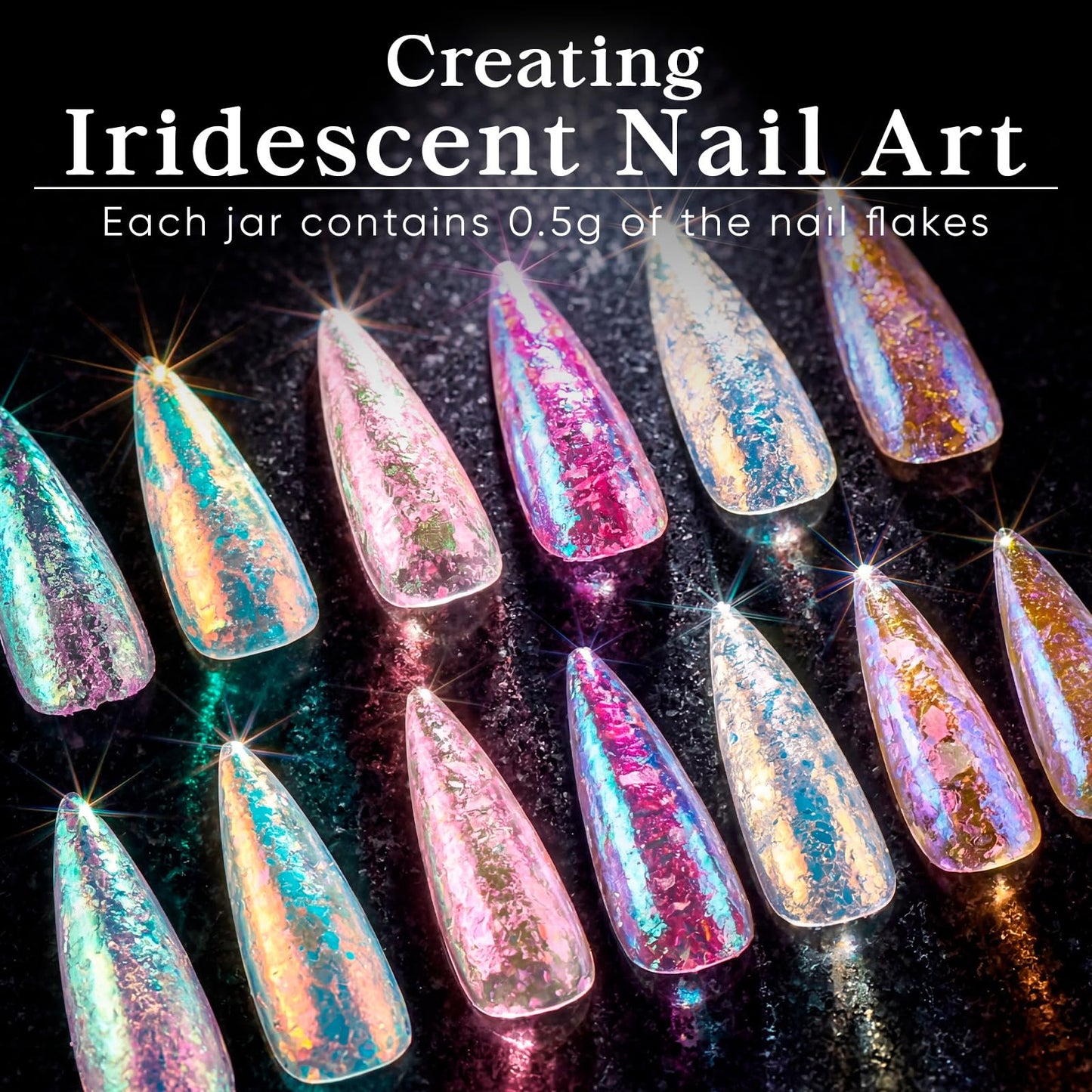 LET'S RESIN Opal Chameleon Flake, Transparent Glitter Flake for Epoxy Resin, 6 Colors Iridescent Color-Shift Pigment Powder for Resin Molds/Silicone Molds/Tumblers/Nail Art, Resin Supplies