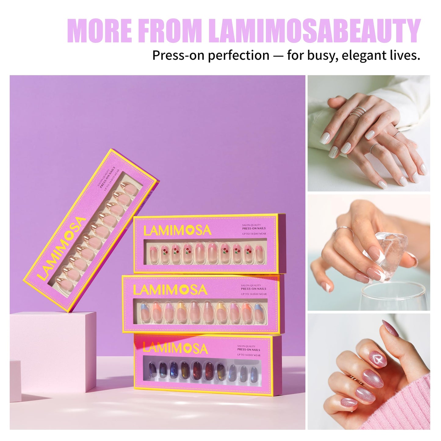 LAMIMOSA 32Pcs Milky Nude Pink Press On Nails Short Almond – Soft Gel Jelly Pink Fake Nails in 16 Sizes, Nuetral Glue on Nail kit, Spring Nails, JELLY PINK ALMOND