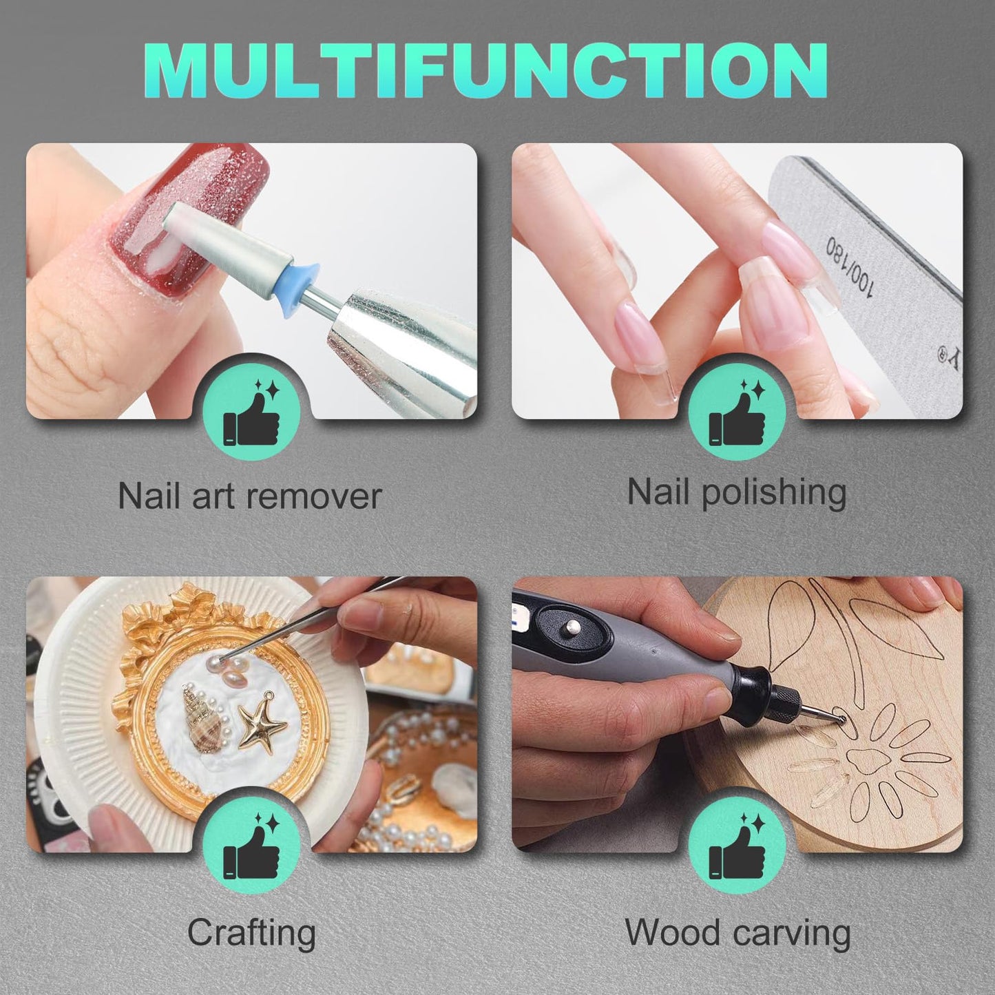 NXJ INFILILA Nail Dust Collector Upgrade Professional 4500RPM Nail Vacuum Fan Vent Dust Collector, Adjustable Speed Portable Dust Collector Nail Tech for Acrylic Nail Polishing Manicure Salon Home