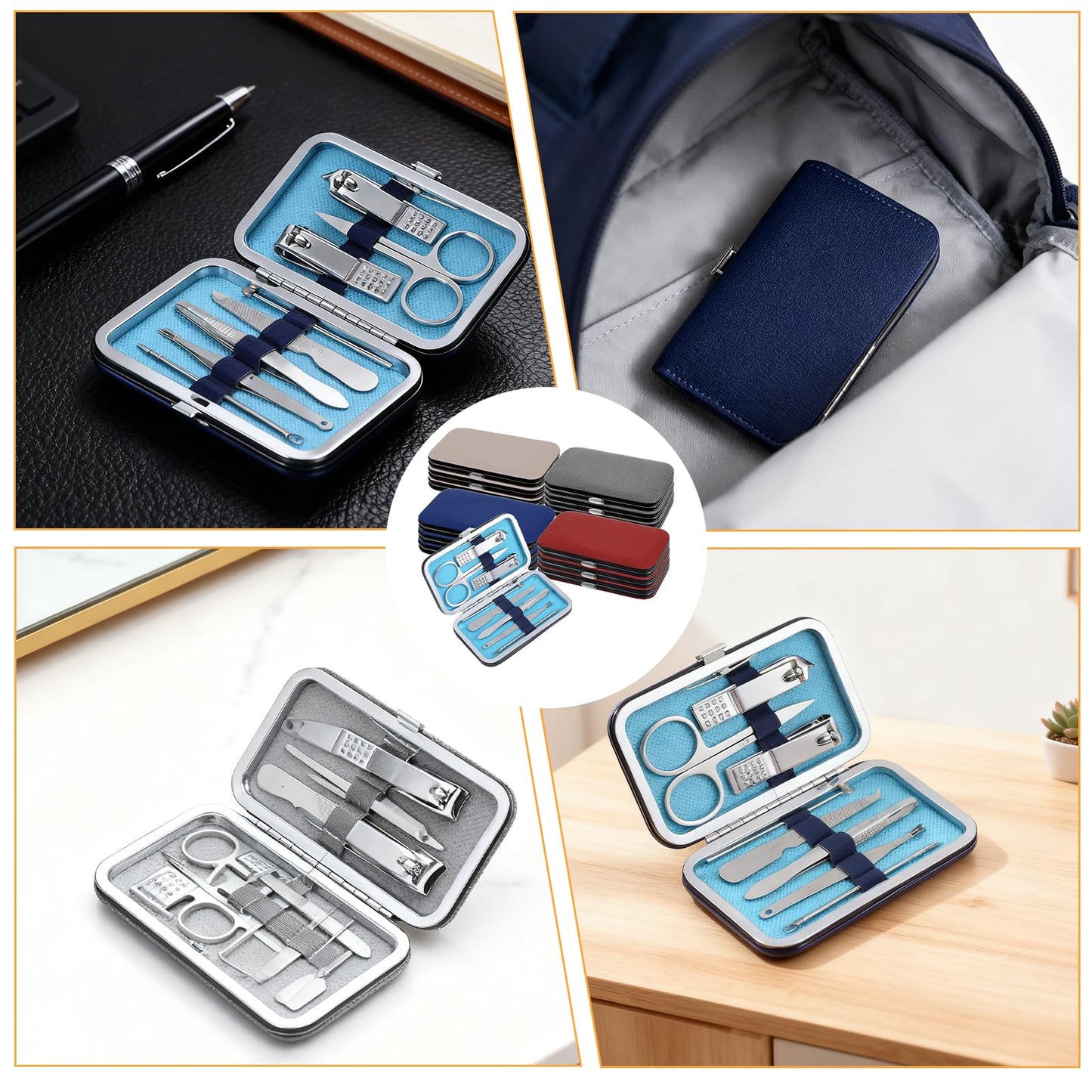 12 Pcs Manicure Set Bulk, Nail Clippers Kit Stainless Steel Fingernail Clippers Set, Sturdy Nail Tip Cutter Trimmers Professional Grooming Toenail Clippers Personal Pedicure Kits Gift Mini Nail Clippe