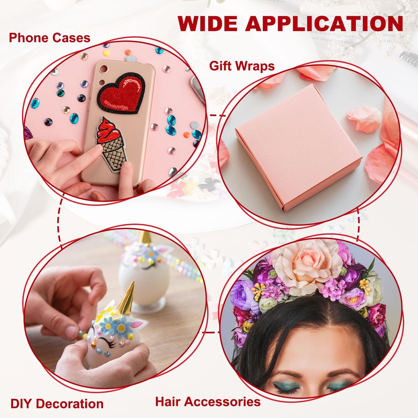 YELARXI Nail Bows, 3D Flowers for Nails Acrylic Resin Bows Art Accessories - Fitting for (DIY Manicure - Tips Decoration - Women and Girls) 100 Pcs & Black