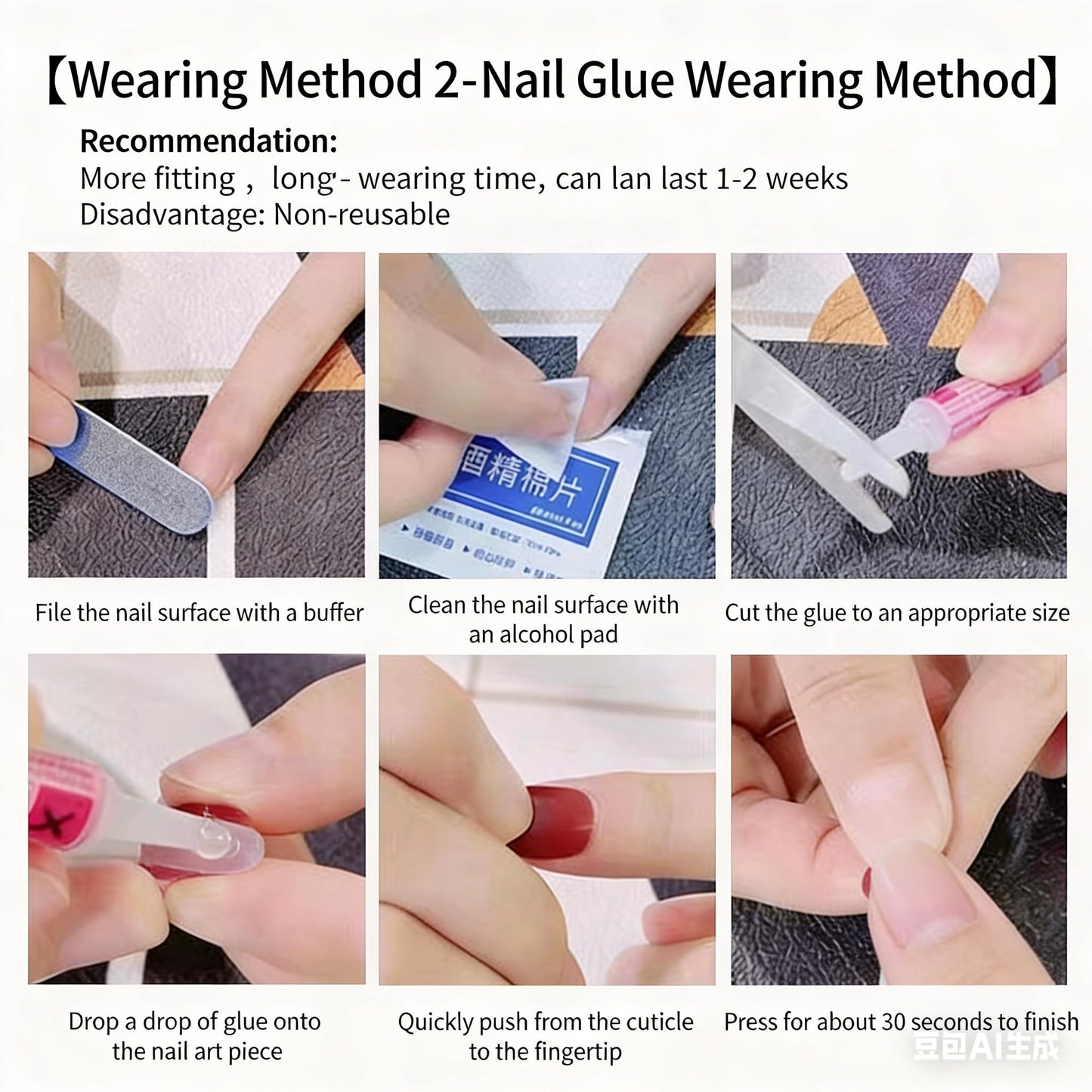Fake Nails Short Chrome, Press on Nails, Matte Silver Gray Metallic with Transparent Drop & Round Gems, Elegant Oval Shape for Women & Girls (S)