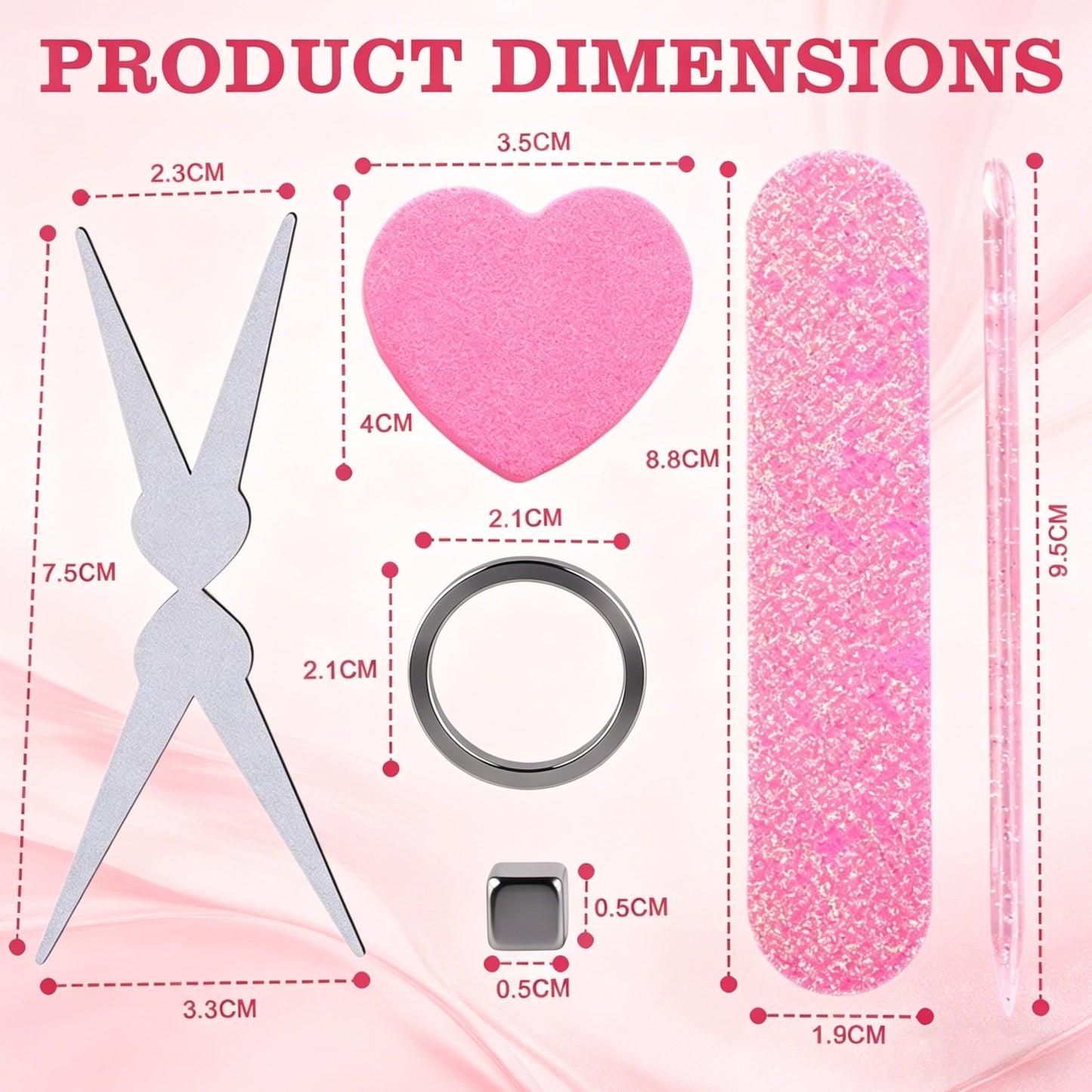 New Cat Eye Nail Magnet Tool Set, Ring-Shaped Cat Eye Magnet for Nails, Portable Hollow Circular Cat Eye for Home DIY, Beginners & Nail Artists (2*Circular Magnet+2*Two Tip Scissor Tool+2*Tool Kit)
