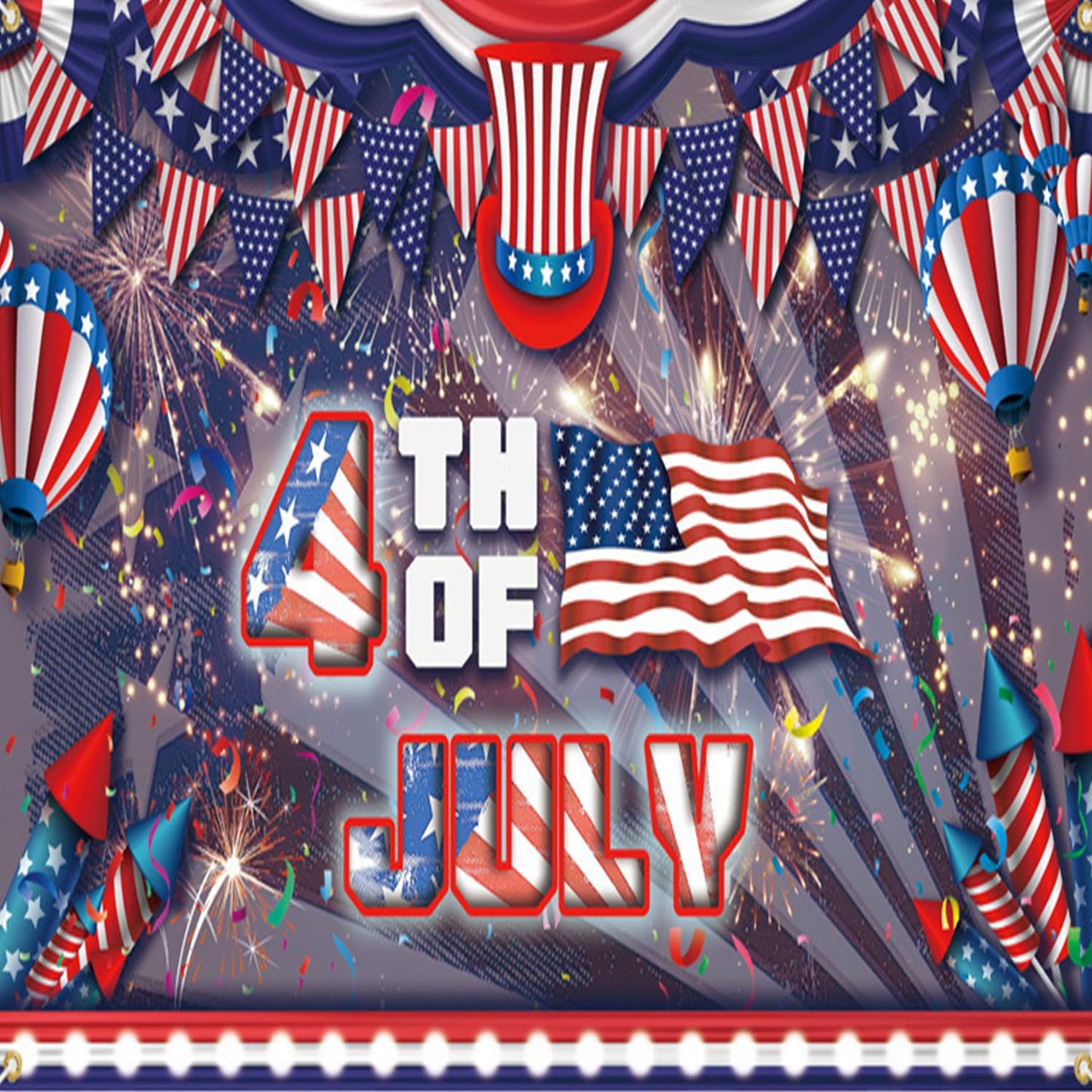 CJDLTS 24Pcs Independence Day Stars Press on Nails Medium Square Red Blue Smudge 4th of July Independence Day False Nail Full Cover Artificial Acrylic Nails Holiday Manicure Glue on Nail for Women